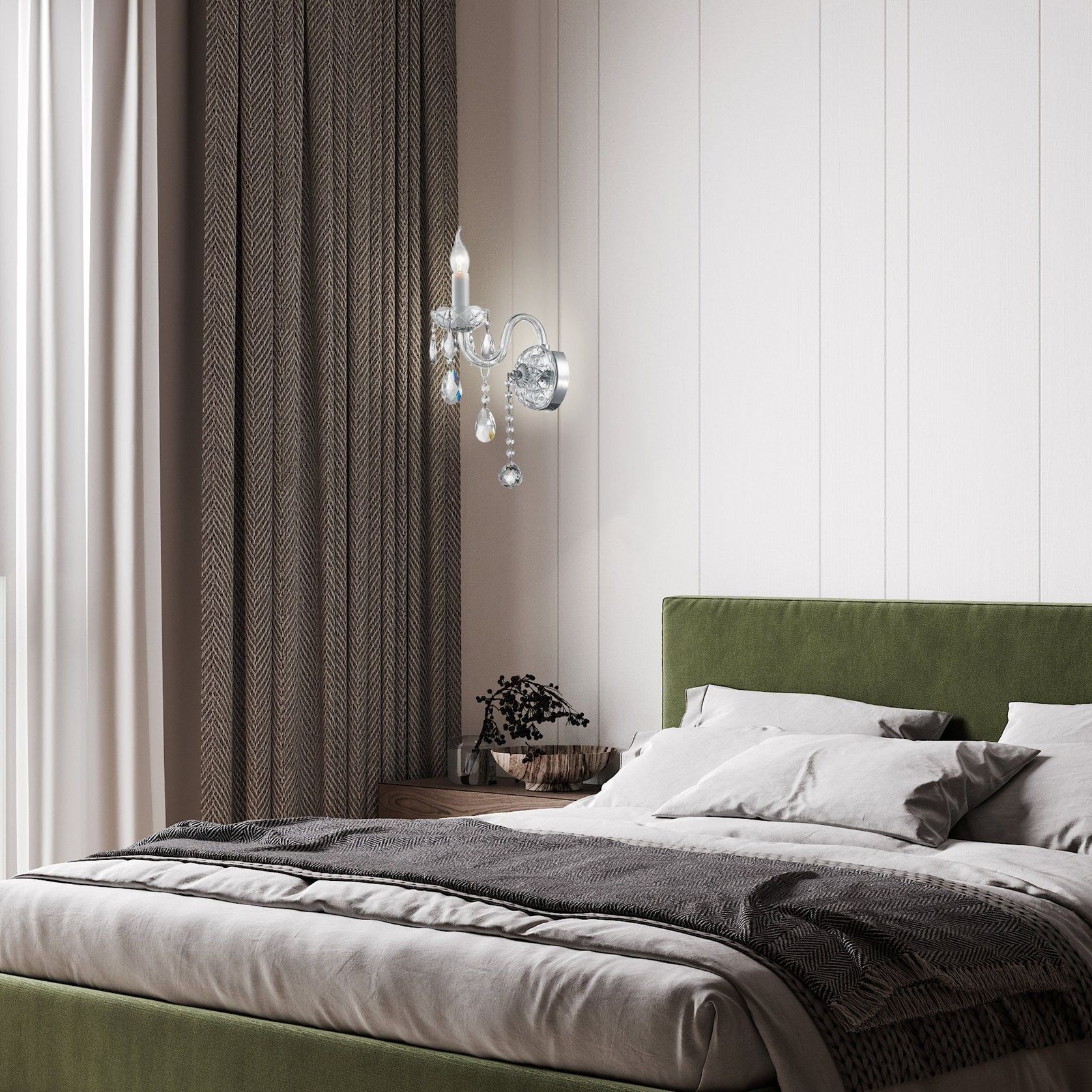 Bohemian Elegance Single Arm Wall Light Sconce- Chrome gallery detail image
