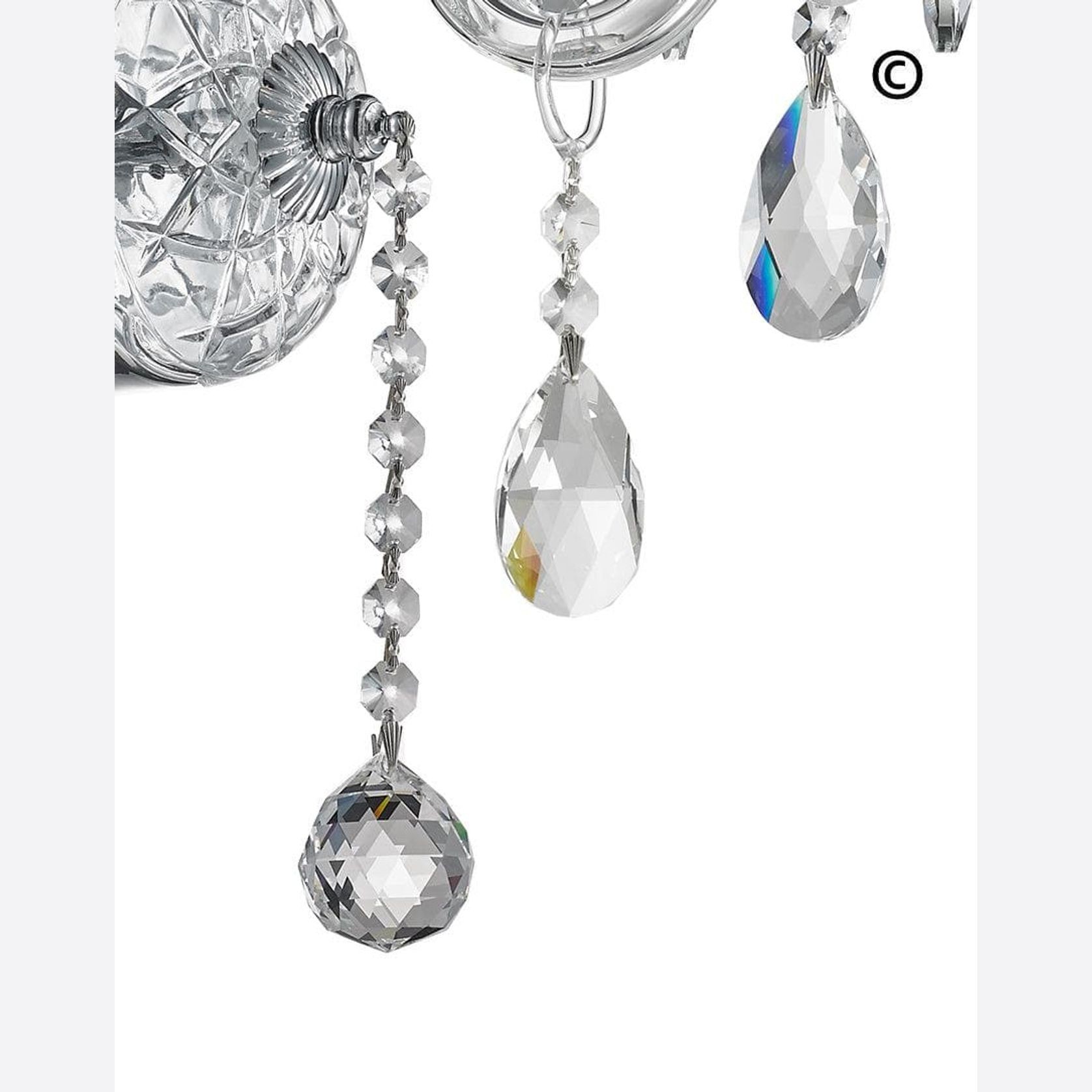 Bohemian Elegance Single Arm Wall Light Sconce- Chrome gallery detail image