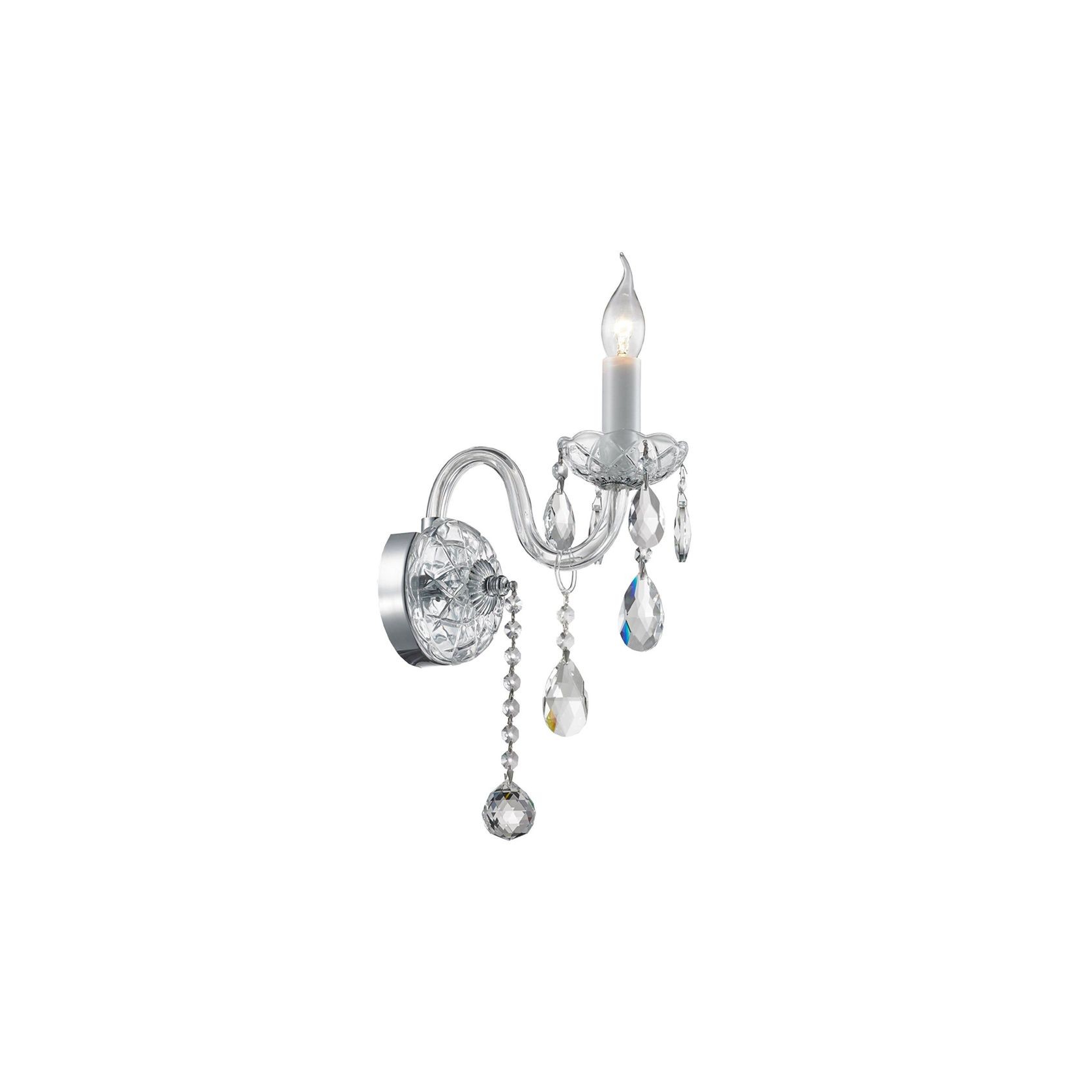 Bohemian Elegance Single Arm Wall Light Sconce- Chrome gallery detail image