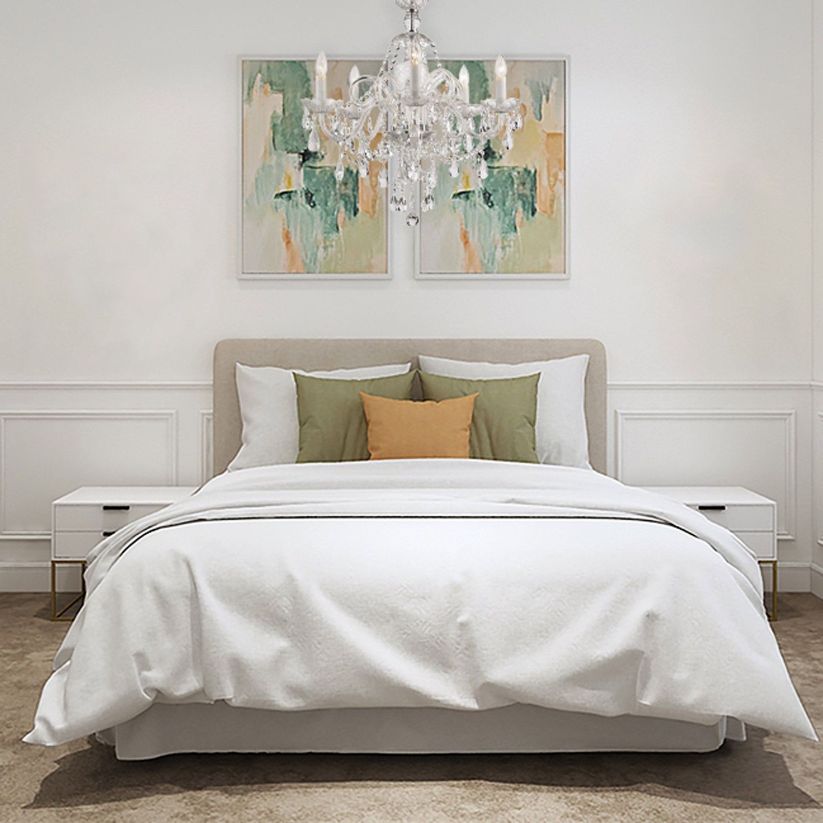 Bohemian Prague 5 Arm Crystal Chandelier - Chrome Fixtures gallery detail image