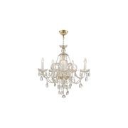 Bohemian Prague 5 Arm Crystal Chandelier - Brass Fixtures gallery detail image