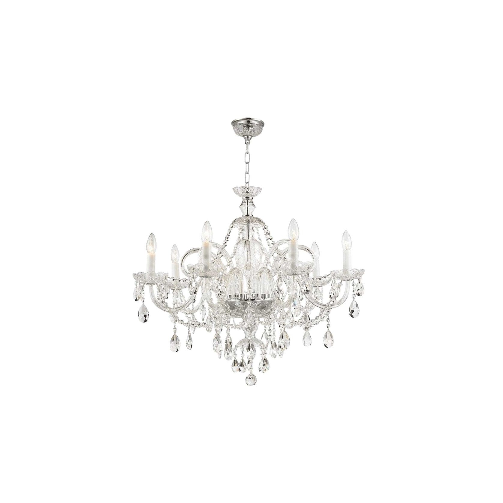 Bohemian Prague 8 Arm Crystal Chandelier - Chrome Fixtures gallery detail image