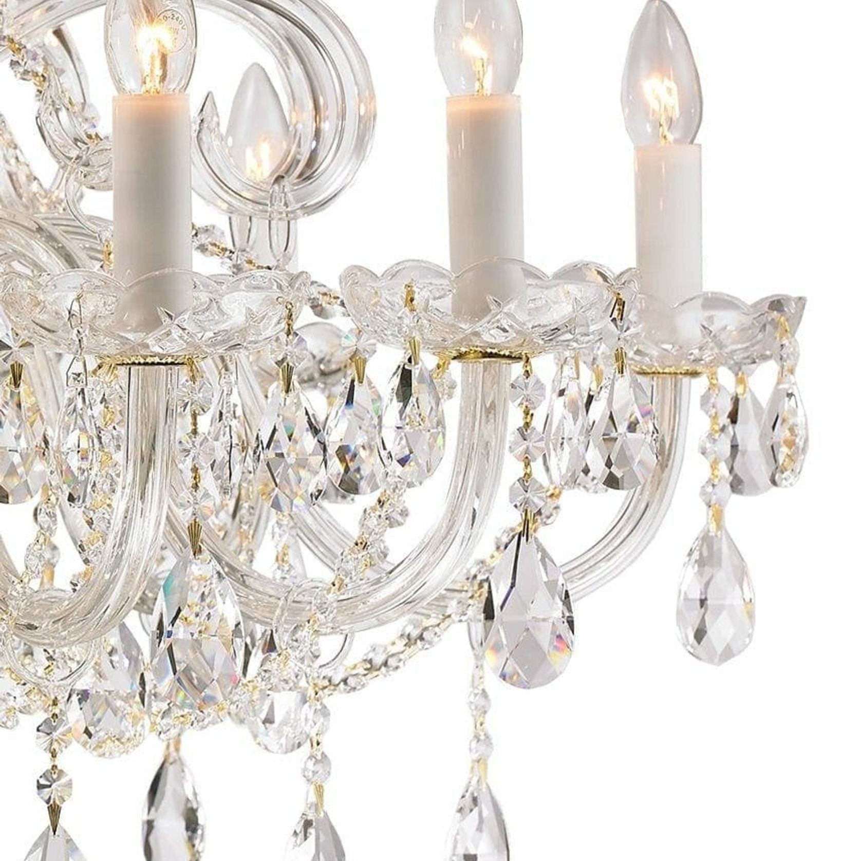 Bohemian Prague 10 Arm Crystal Chandelier - Brass Fixtures gallery detail image
