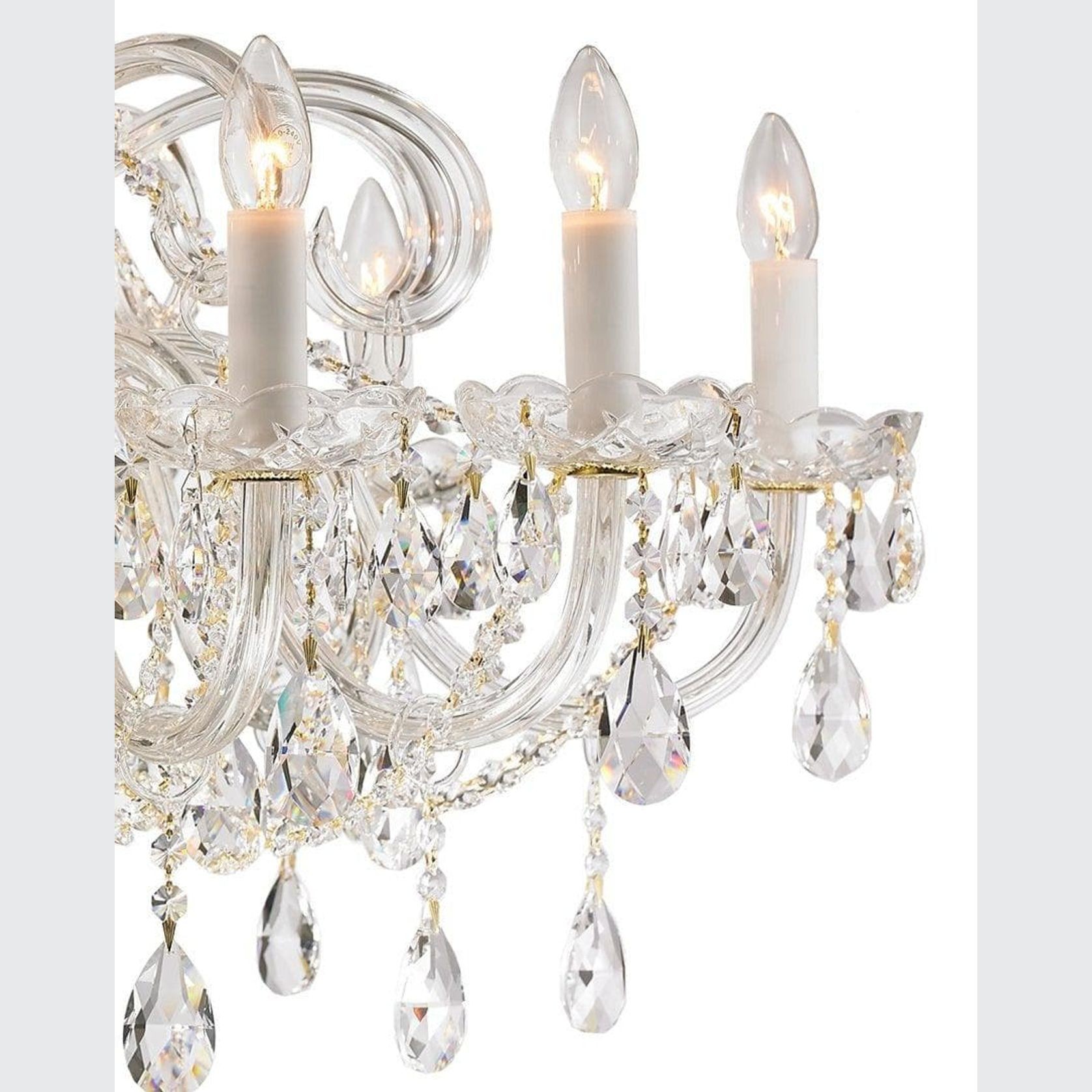 Bohemian Prague 10 Arm Crystal Chandelier - Brass Fixtures gallery detail image