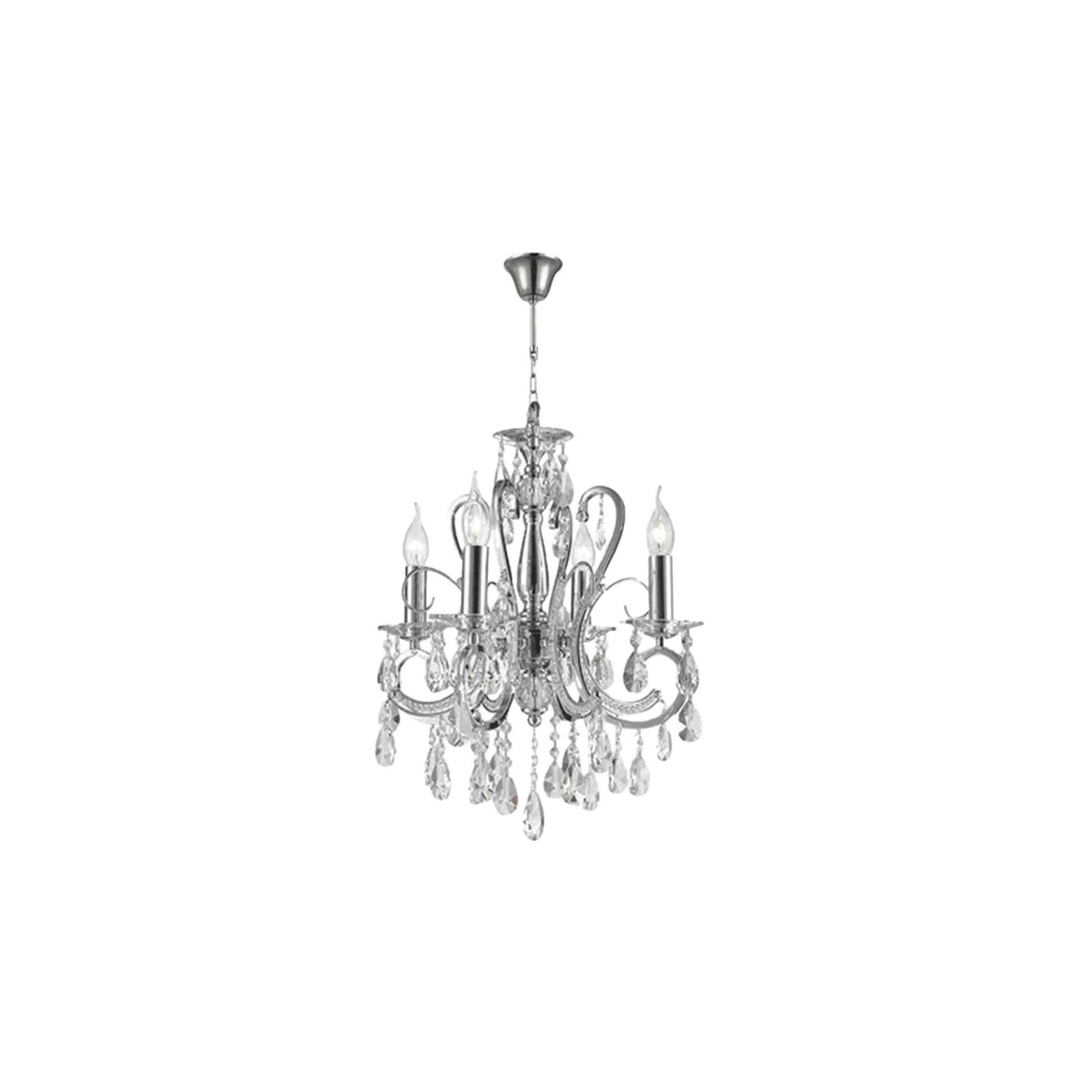 NewYork Princess 4 Arm Chandelier- Chrome- W:42cm gallery detail image