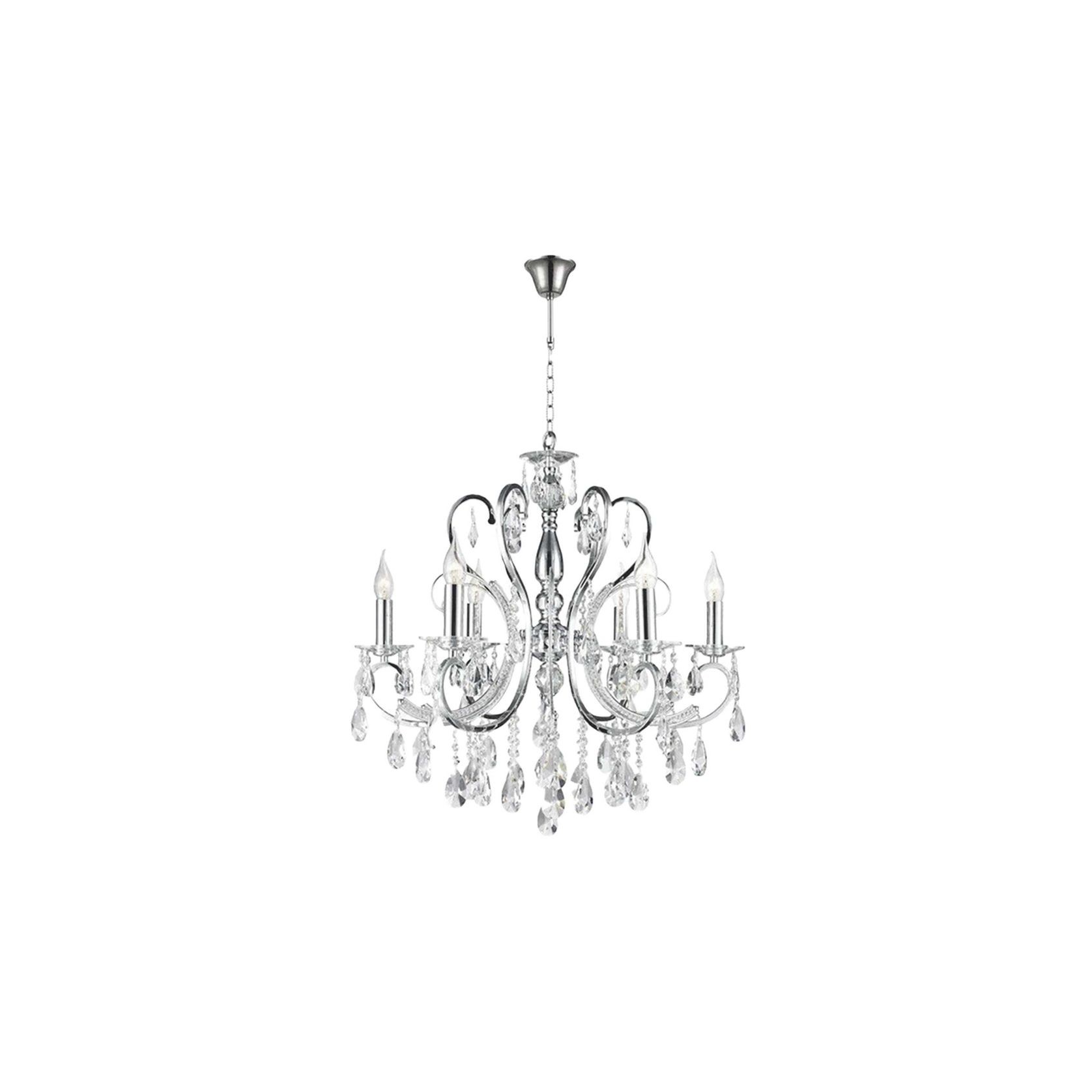 NewYork Princess 6 Arm Chandelier -Chrome- W:62cm gallery detail image