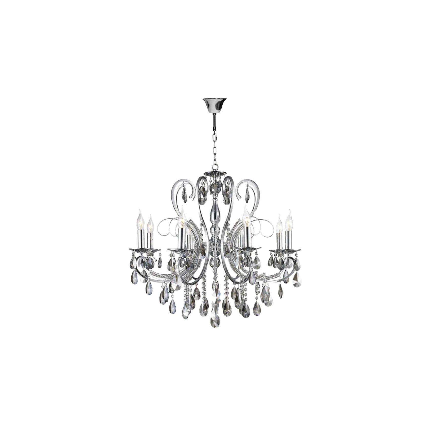 NewYork Princess 8 Arm Chandelier - Smoke - W:70cm gallery detail image