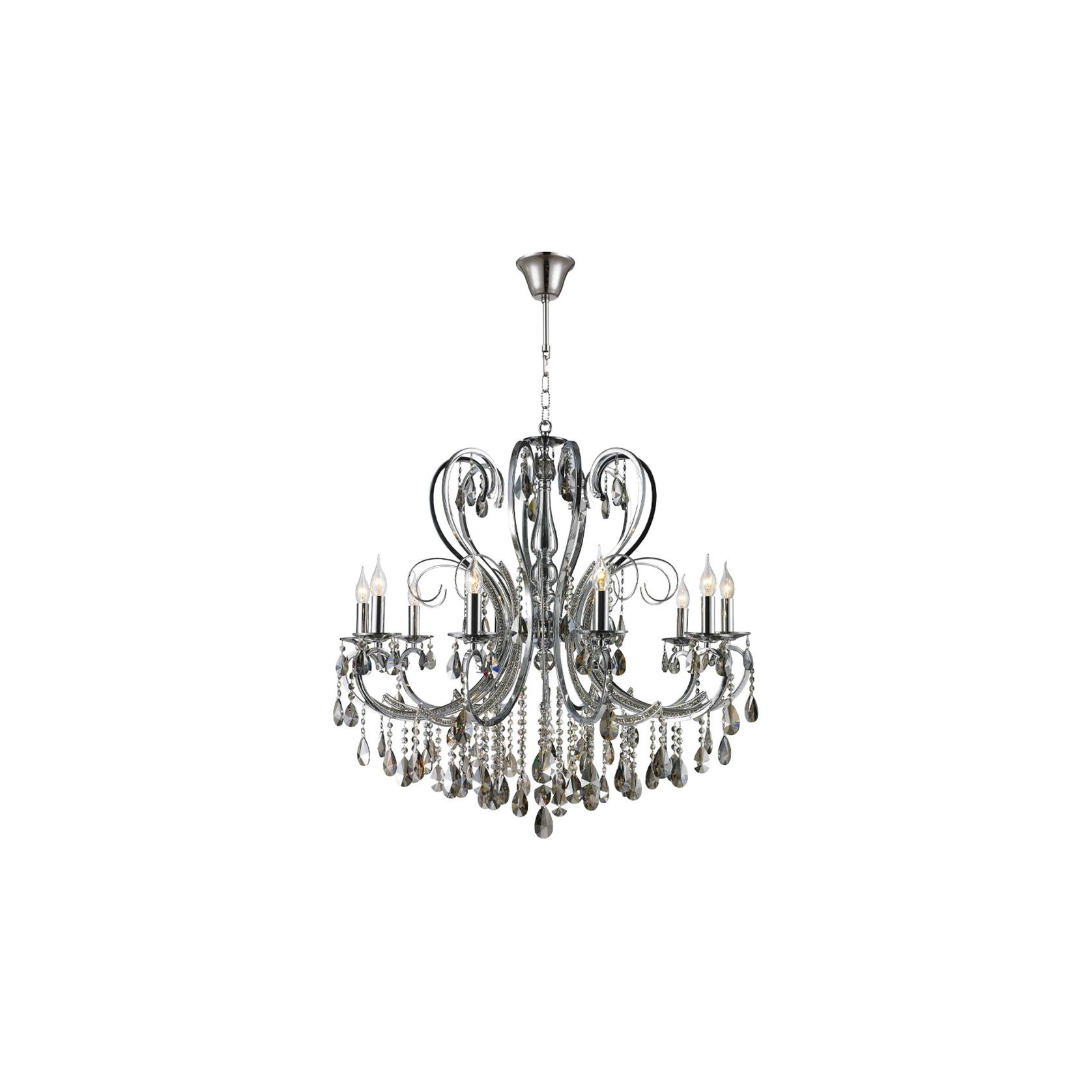 NewYork Princess 10 Arm Chandelier - Smoke - W:90cm gallery detail image