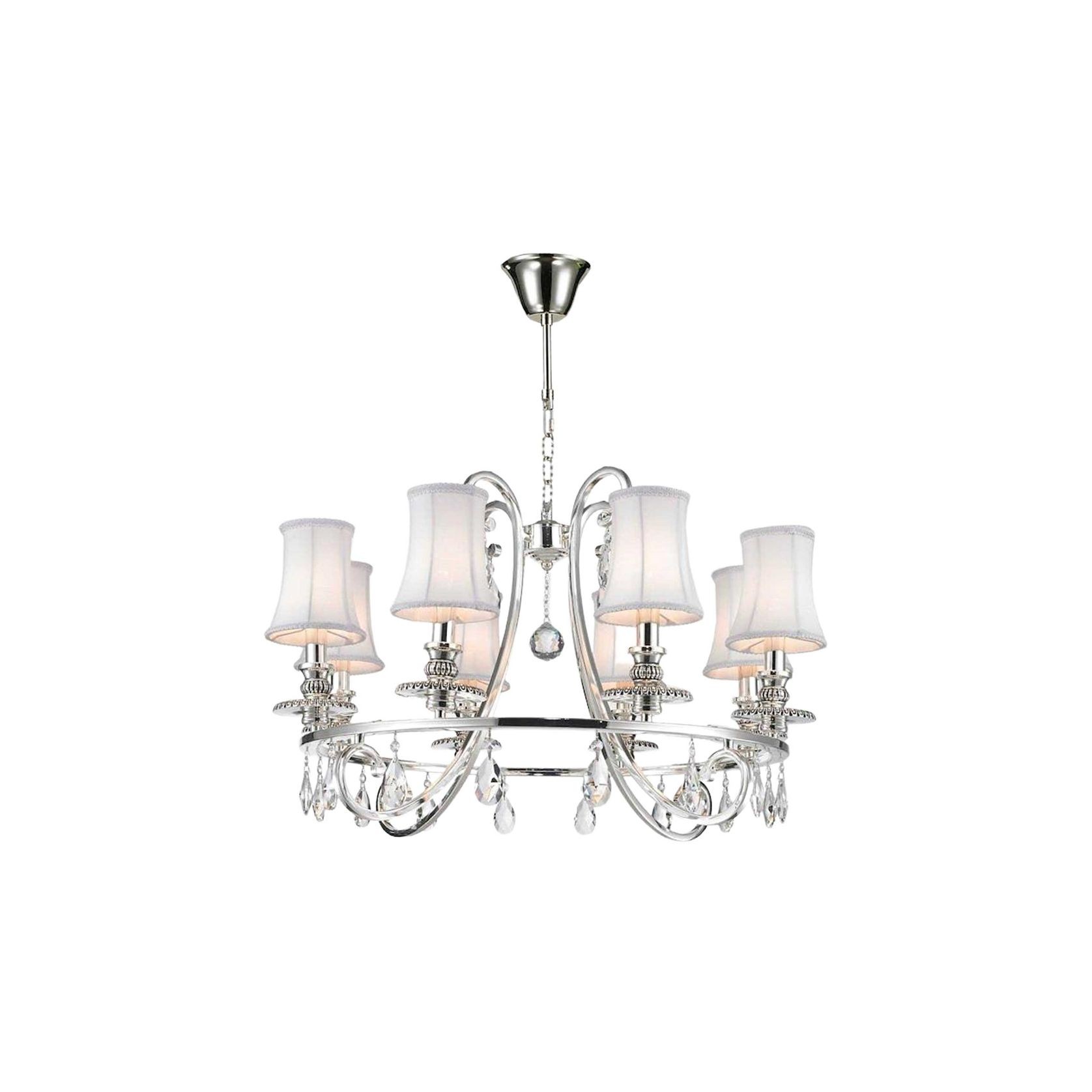 NewYork - Hampton Halo 8 Light Chandelier - Polished Nickel gallery detail image