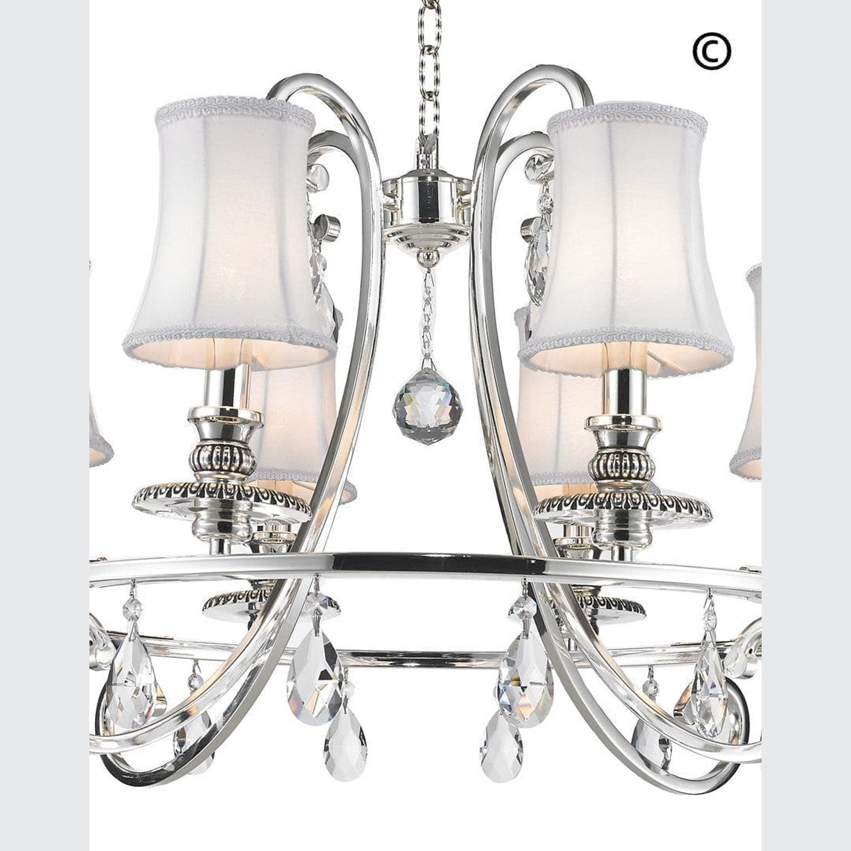 NewYork - Hampton Halo 8 Light Chandelier - Polished Nickel gallery detail image