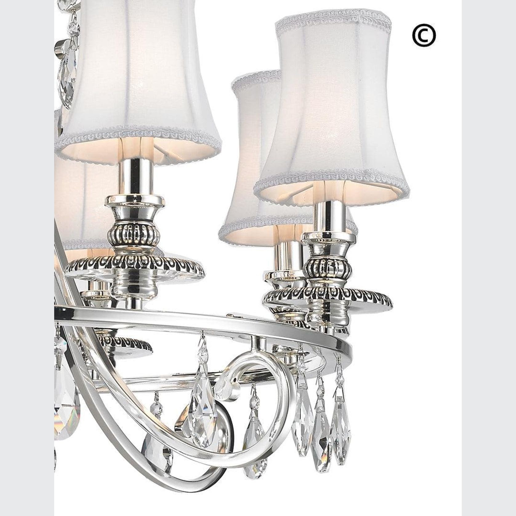 NewYork - Hampton Halo 8 Light Chandelier - Polished Nickel gallery detail image