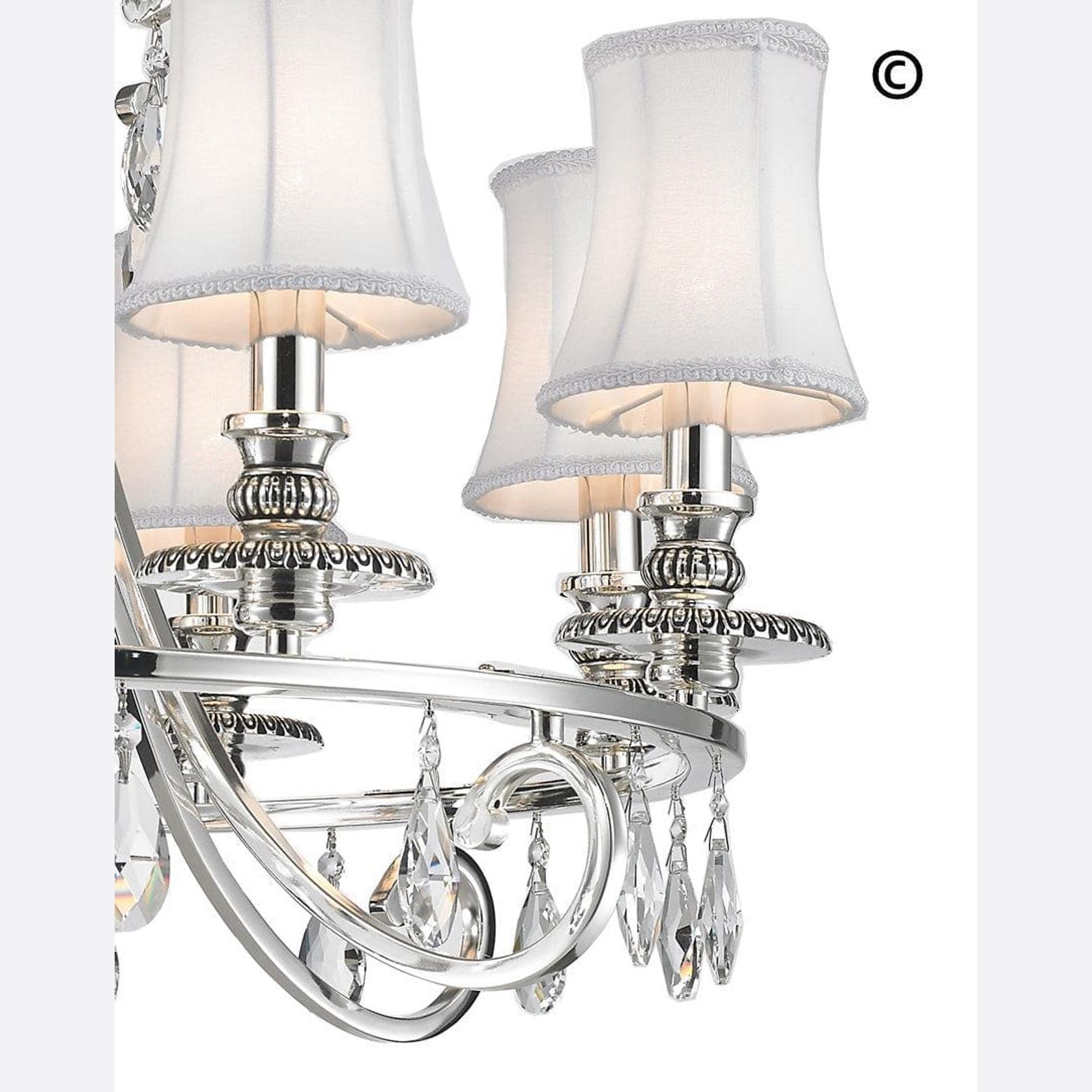 NewYork - Hampton Halo 8 Light Chandelier - Polished Nickel gallery detail image