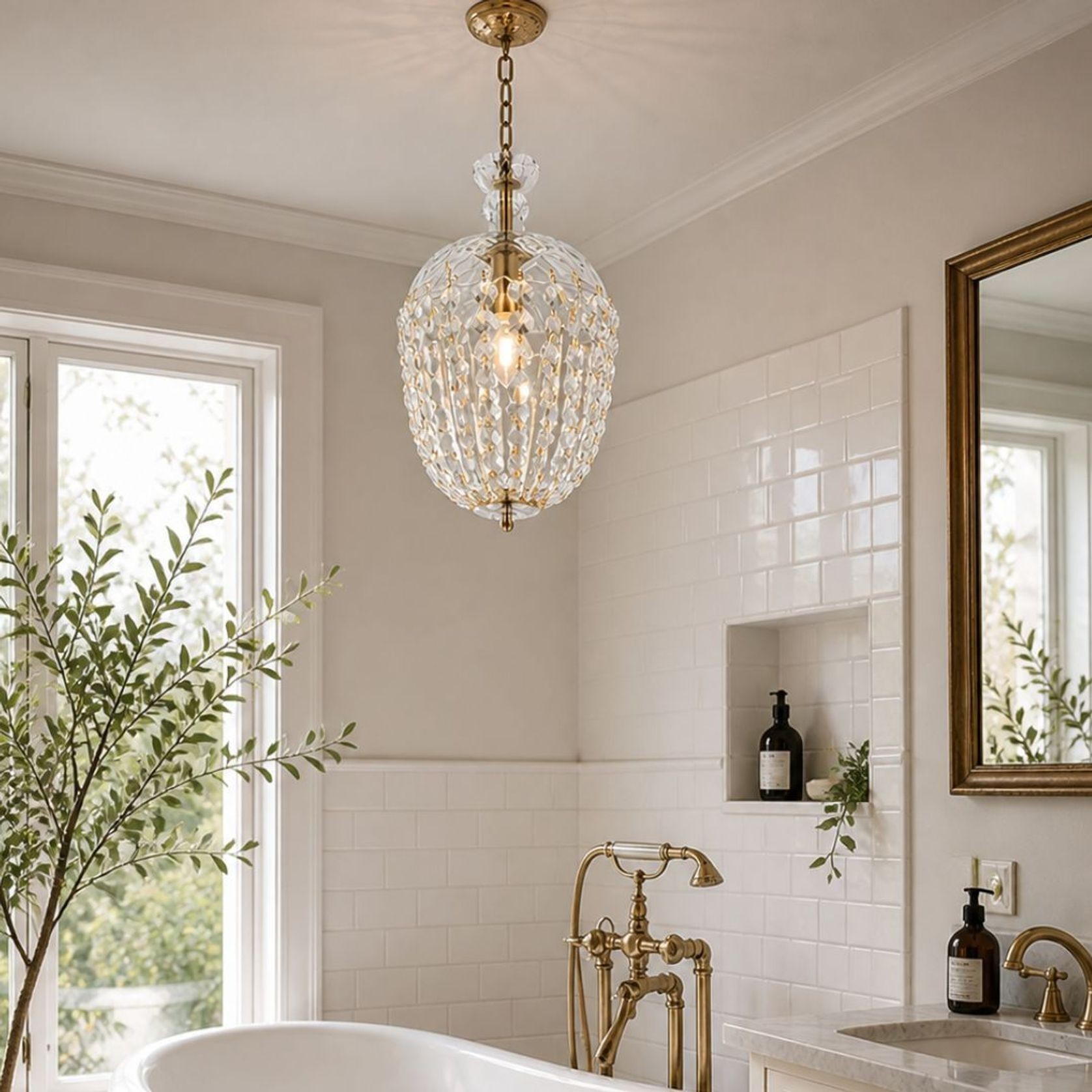 Bohemian Basket Chandelier - W:30cm - Brass Fixtures gallery detail image