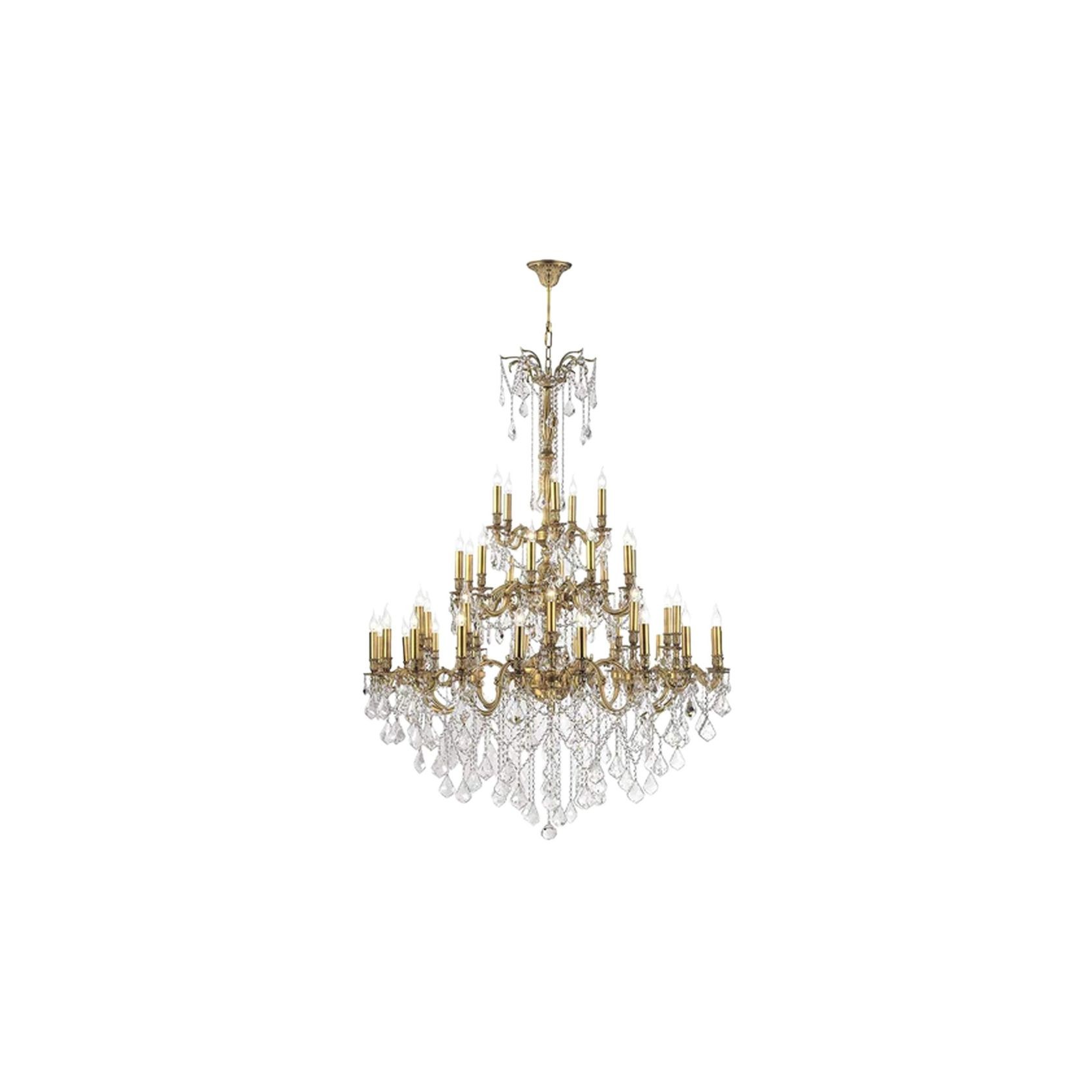 Americana 45 Light Crystal Chandelier - Brass Finish gallery detail image