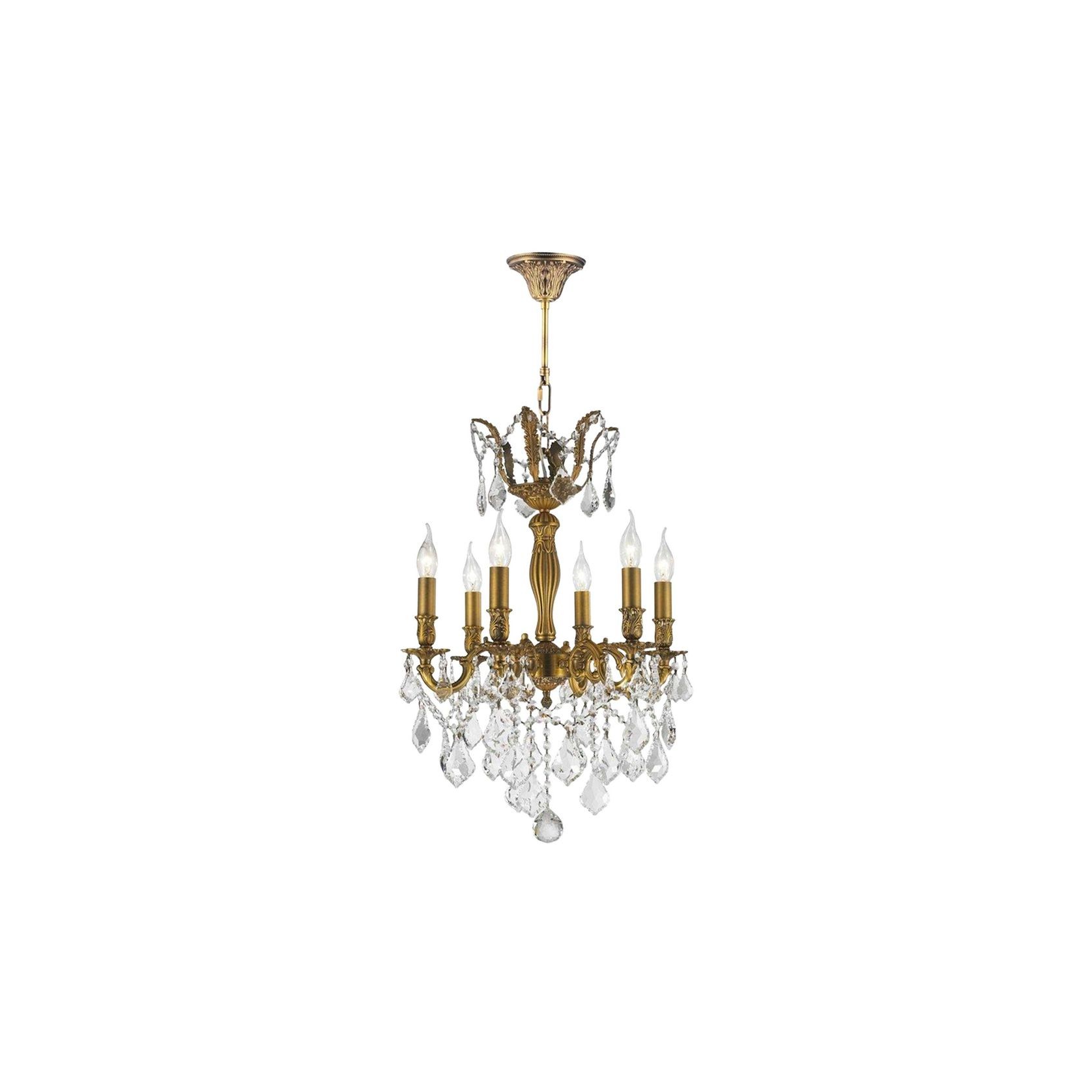 Americana 6 Light Crystal Chandelier - Brass Finish gallery detail image