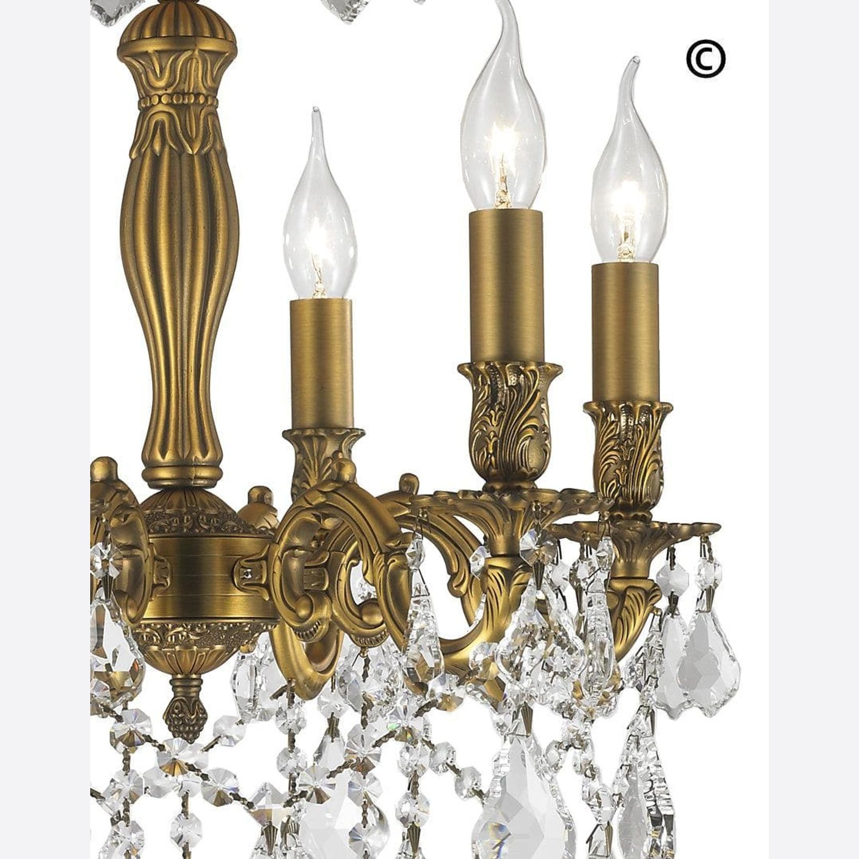 Americana 6 Light Crystal Chandelier - Brass Finish gallery detail image