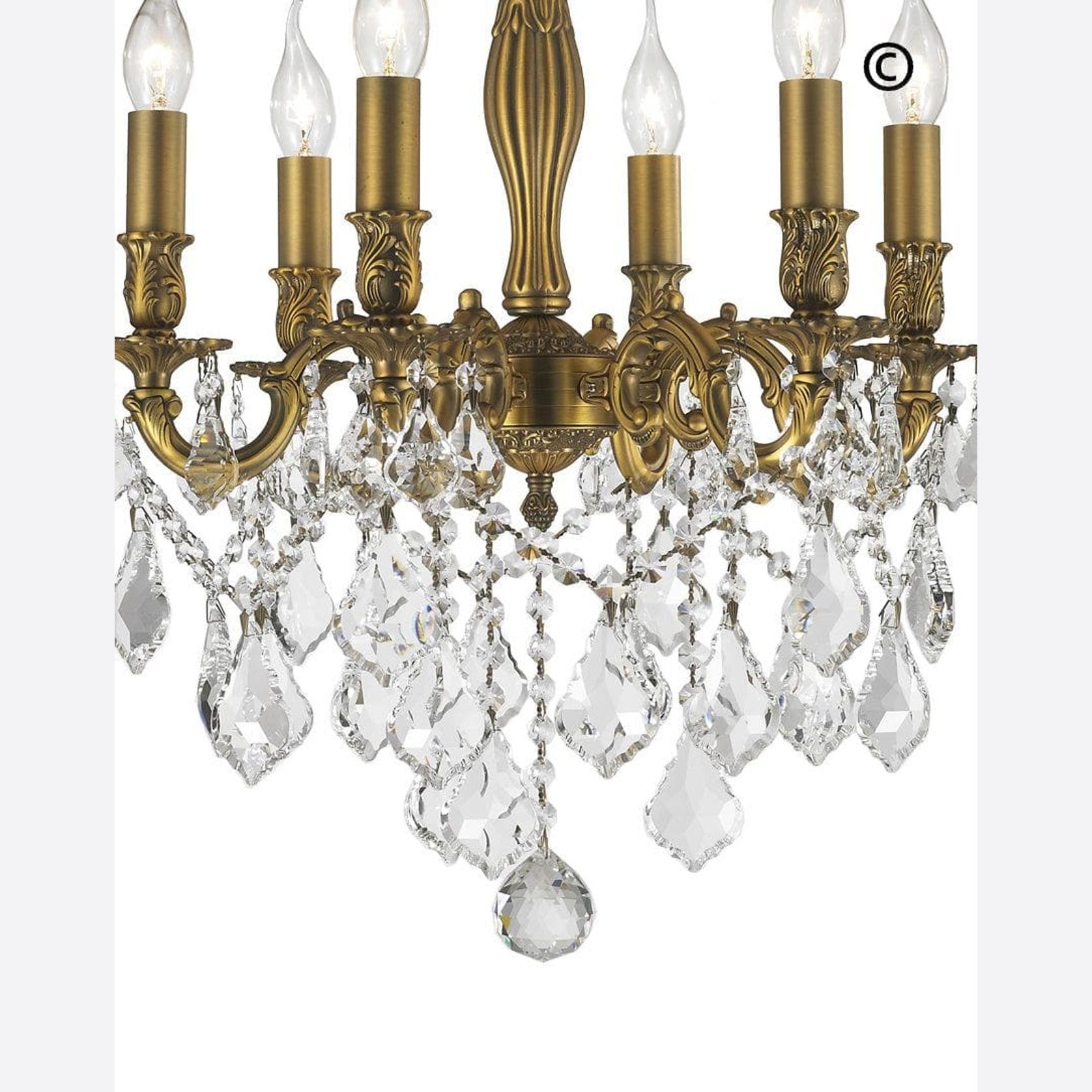 Americana 6 Light Crystal Chandelier - Brass Finish gallery detail image