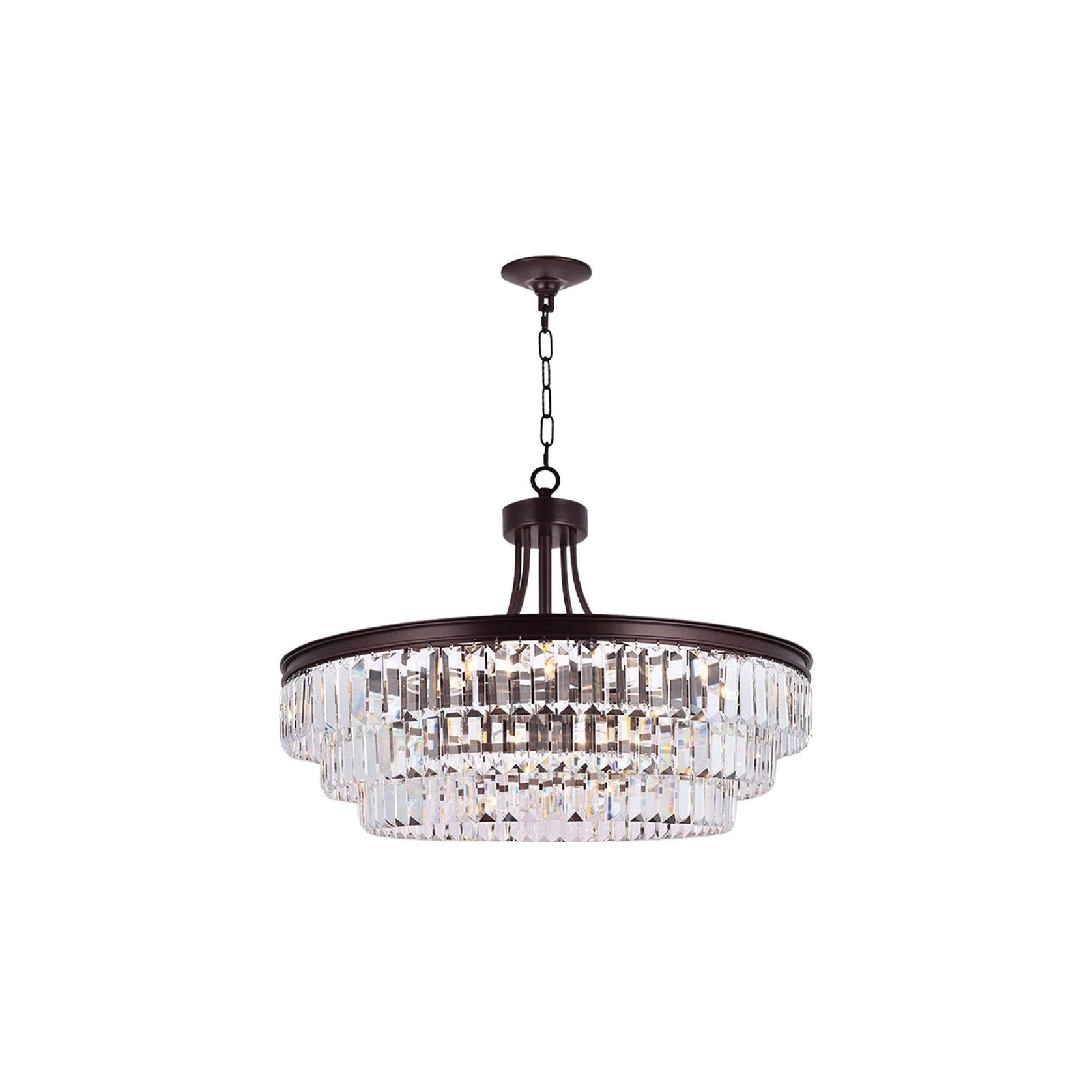 Jordan Collection - Chandelier - Warm Bronze Finish - W:70cm gallery detail image