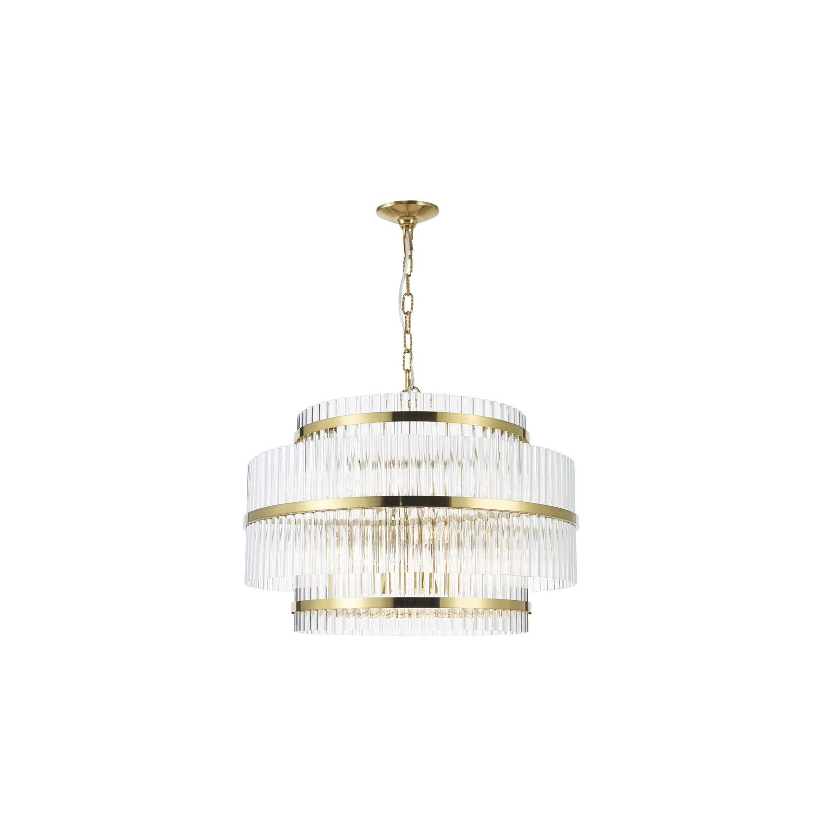 Harlow Collection - 3 Layer Chandelier - Satin Brass - W:70cm gallery detail image