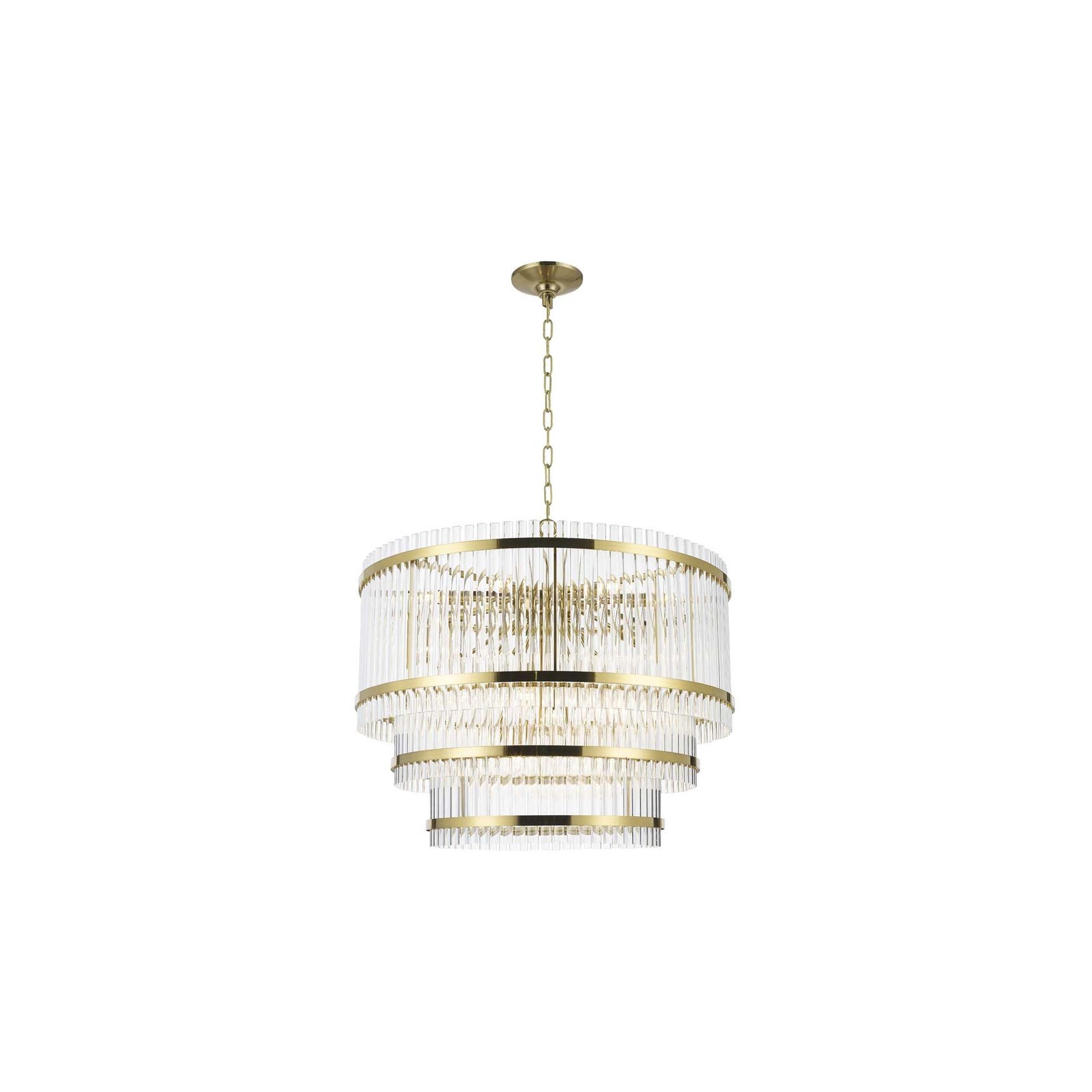 Harlow Collection - 3 Layer Chandelier - Satin Brass - W:80cm gallery detail image