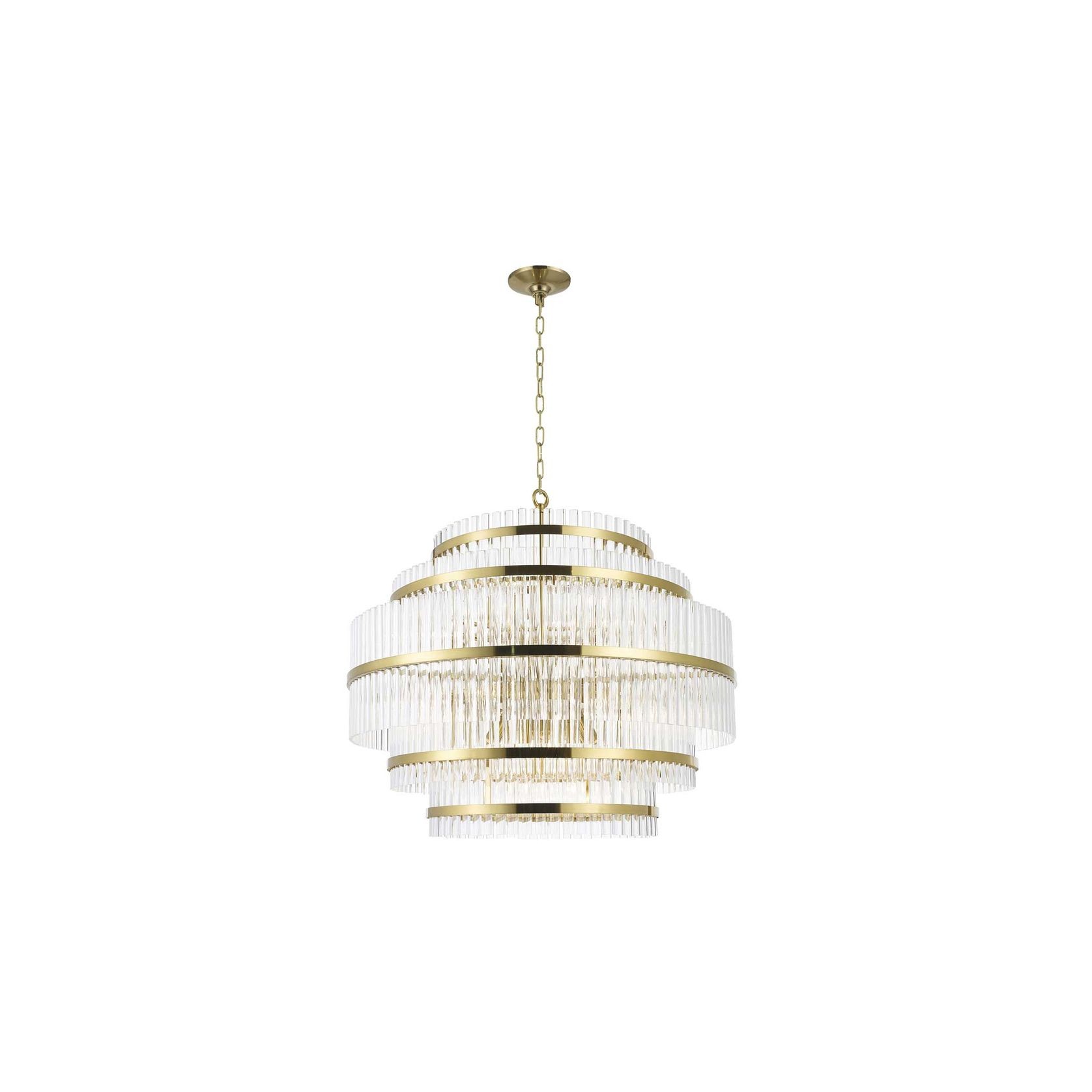 Harlow Collection - 5 Layer Chandelier - Satin Brass gallery detail image