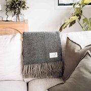 Ruanui Station Lambswool Throw - Collier's Coal Chevron gallery detail image