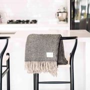 Ruanui Station Lambswool Throw - Collier's Coal Chevron gallery detail image