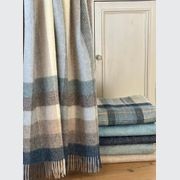 NZ Wool Throw - Woodale - Blue | 100% Pure Wool gallery detail image