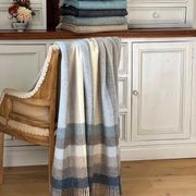 NZ Wool Throw - Woodale - Blue | 100% Pure Wool gallery detail image