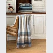 NZ Wool Throw - Woodale - Blue | 100% Pure Wool gallery detail image