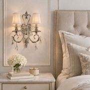 ARIA - Hampton Double Arm Wall Sconce - Nickel Plated gallery detail image