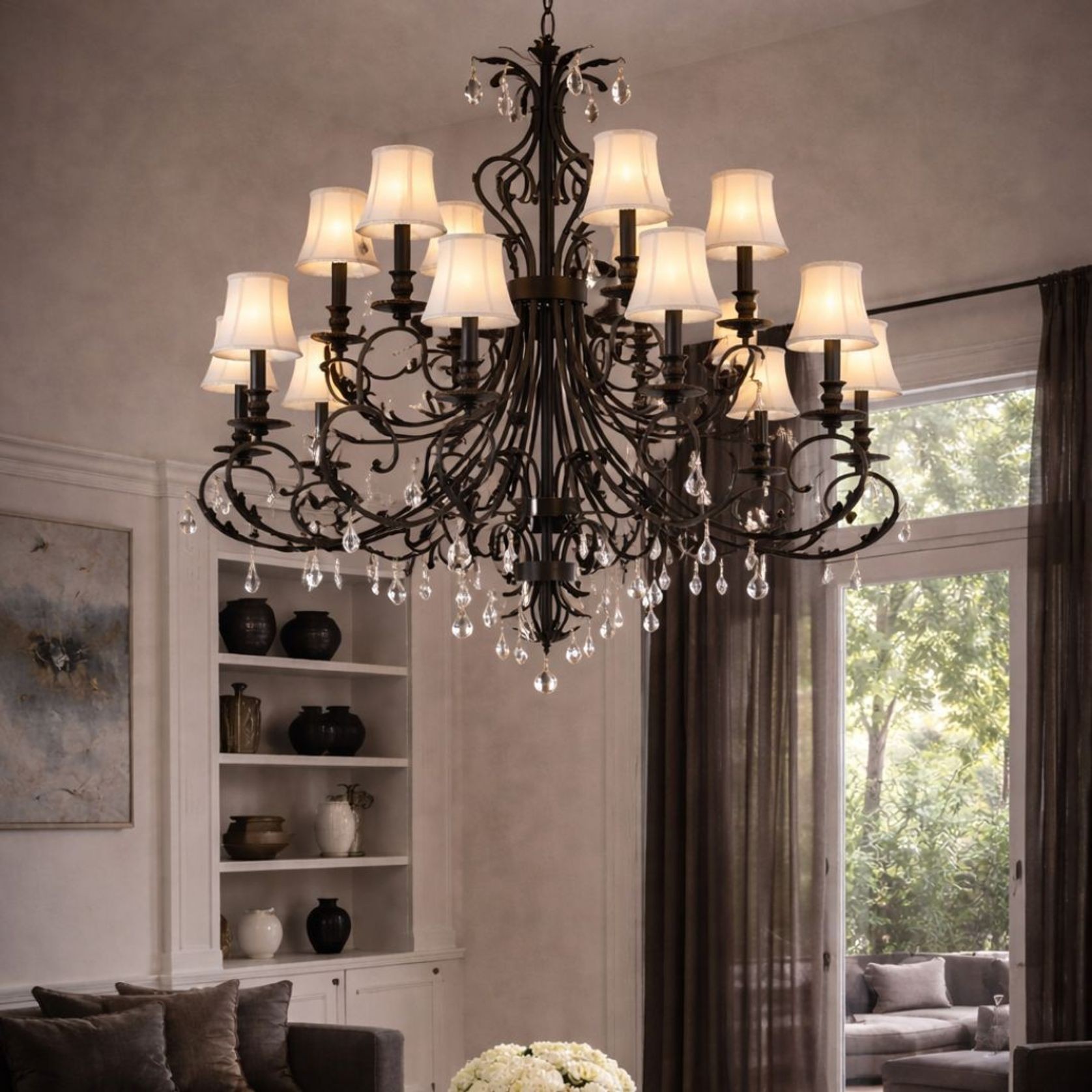 ARIA - Hampton 18 Arm Chandelier - Dark Bronze gallery detail image