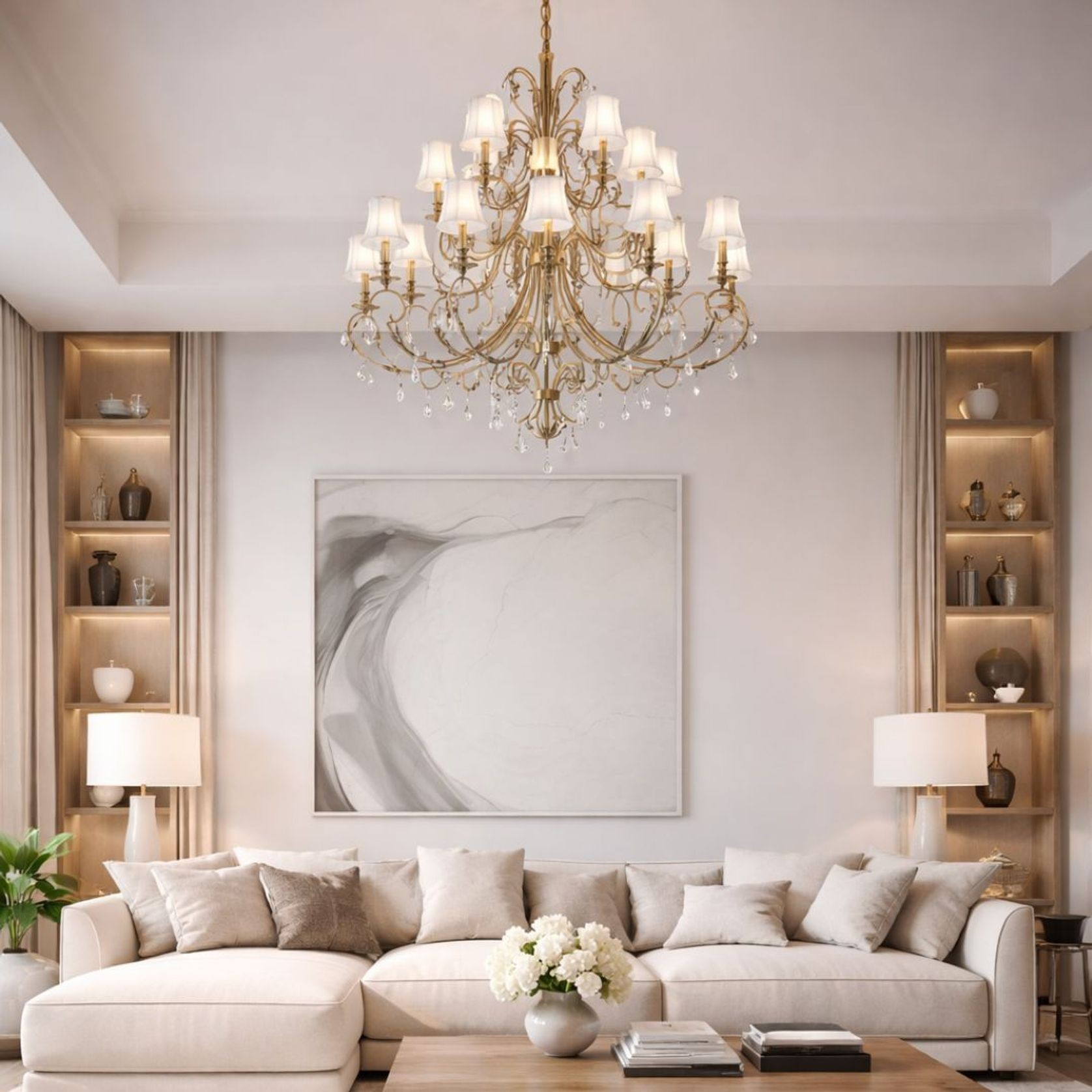 ARIA - Hampton 24 Arm Chandelier - Brass gallery detail image