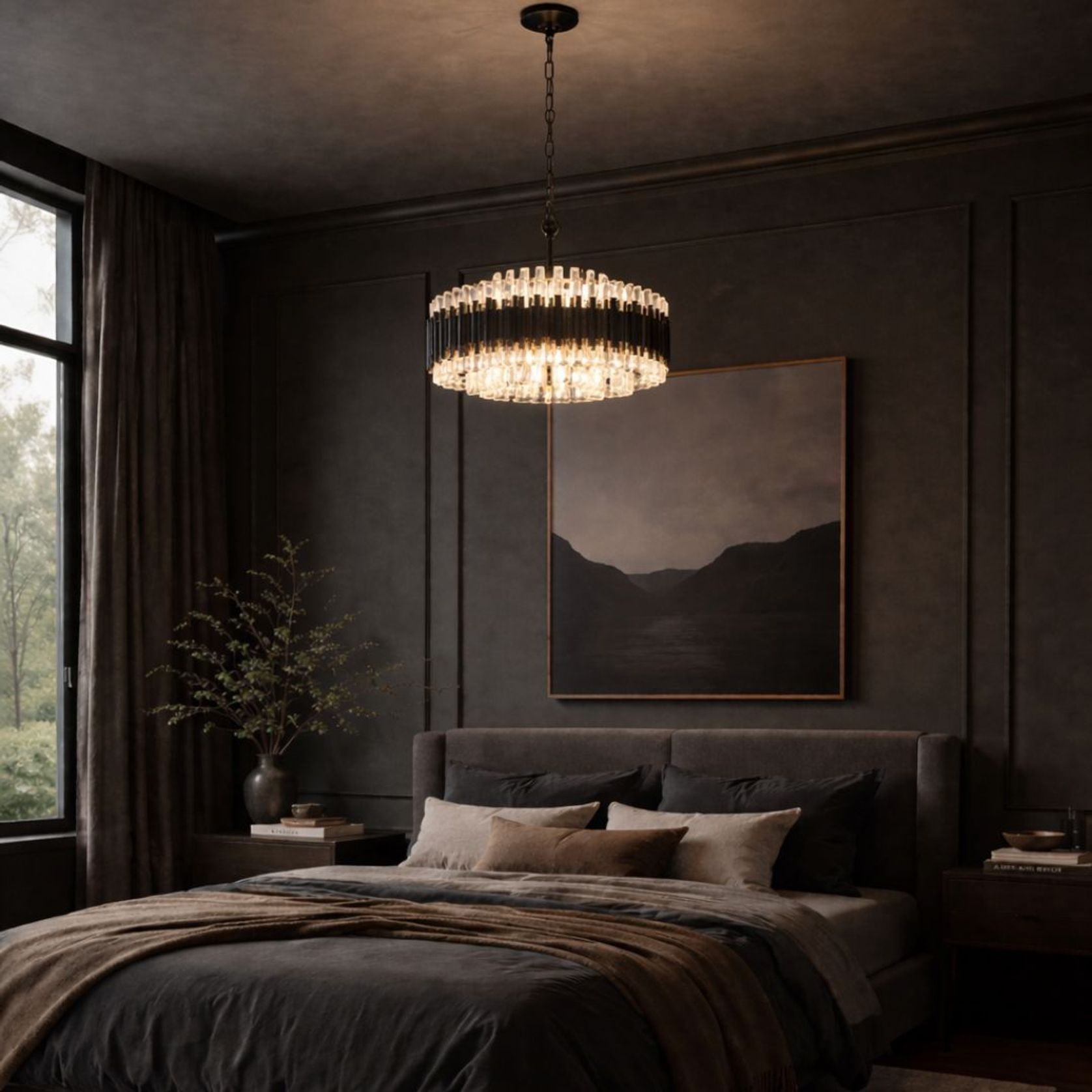 Allegra Collection - 58cm Chandelier - Matte Black gallery detail image