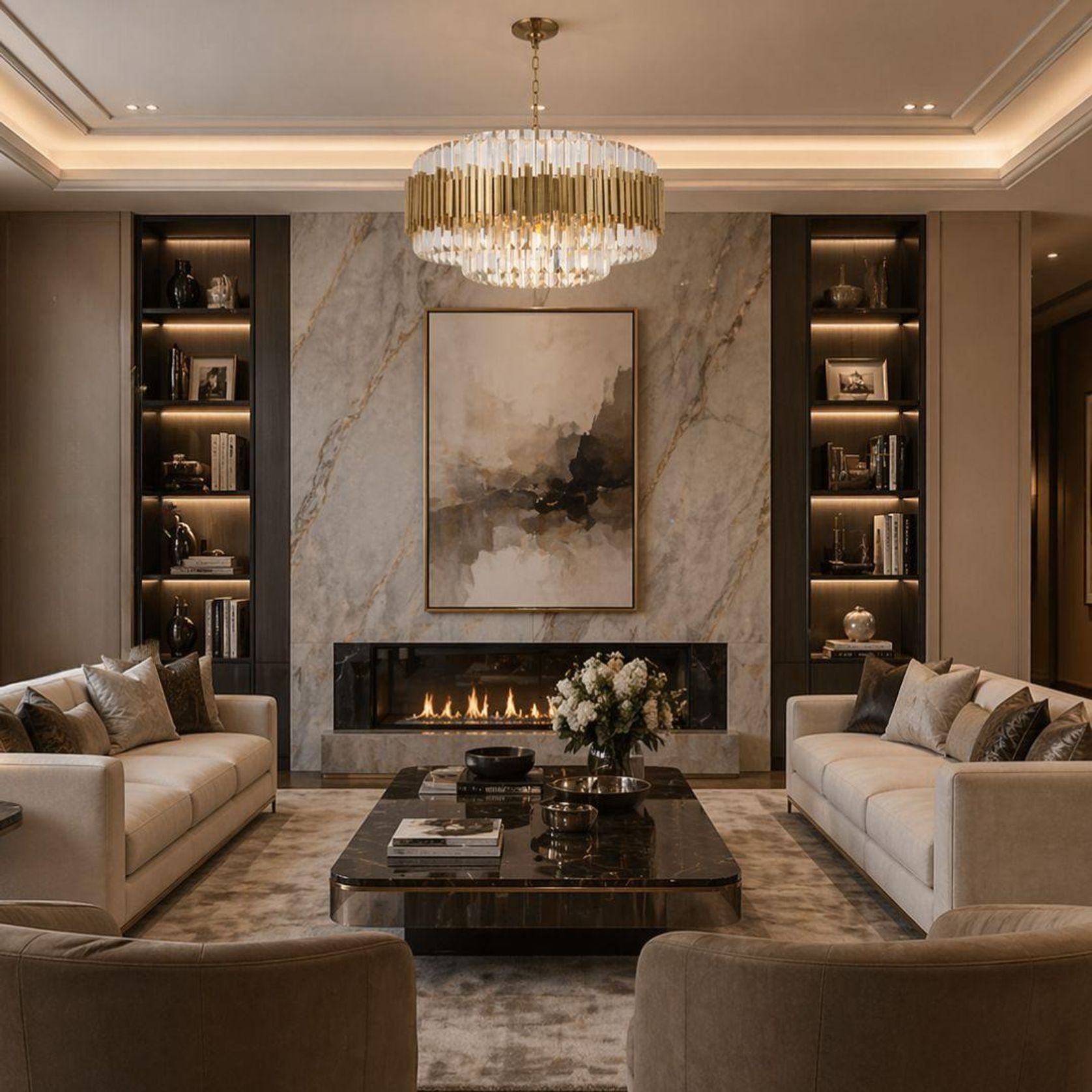 Allegra Collection - 72cm Chandelier - Brass gallery detail image