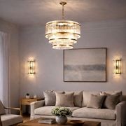 Harlow Collection - 3 Layer Chandelier - Satin Brass - W:80cm gallery detail image