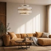 Harlow Collection - 3 Layer Chandelier - Satin Brass - W:70cm gallery detail image
