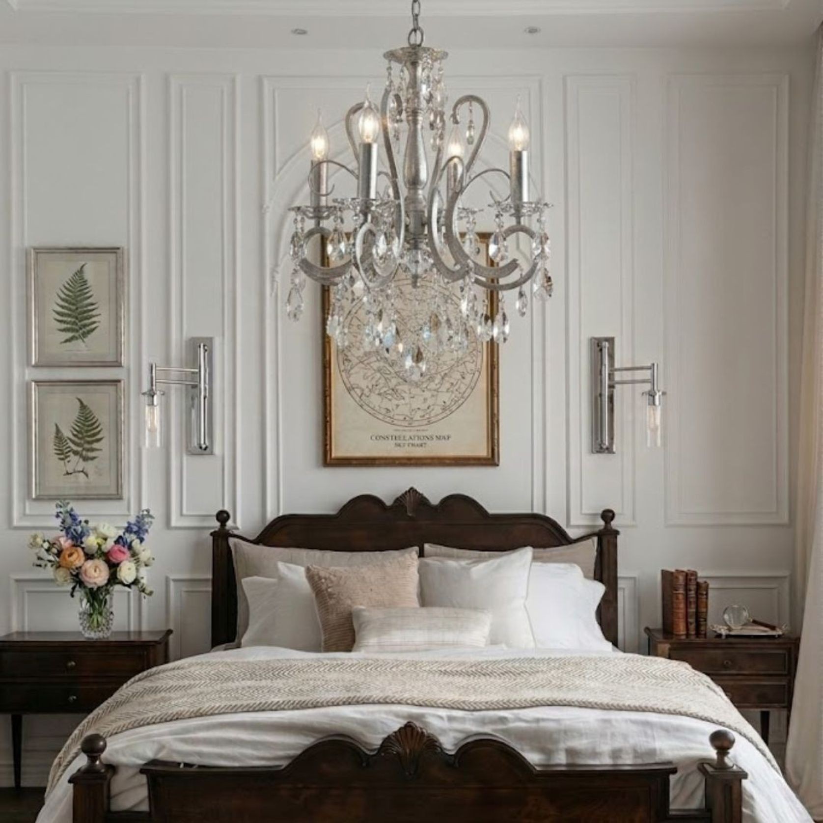 NewYork Princess 4 Arm Chandelier- Chrome- W:42cm gallery detail image