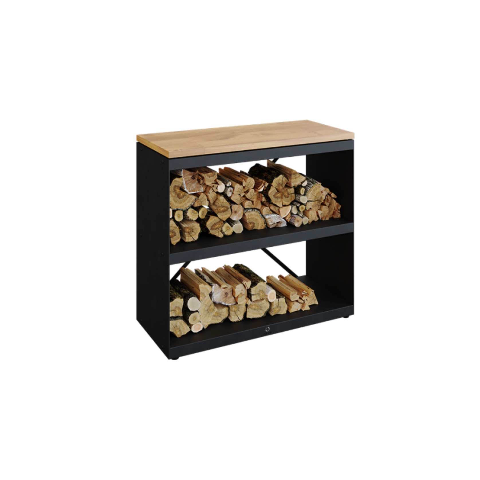 OFYR Wood Storage Dressoir w/ Teak Wood Tabletop - Black gallery detail image