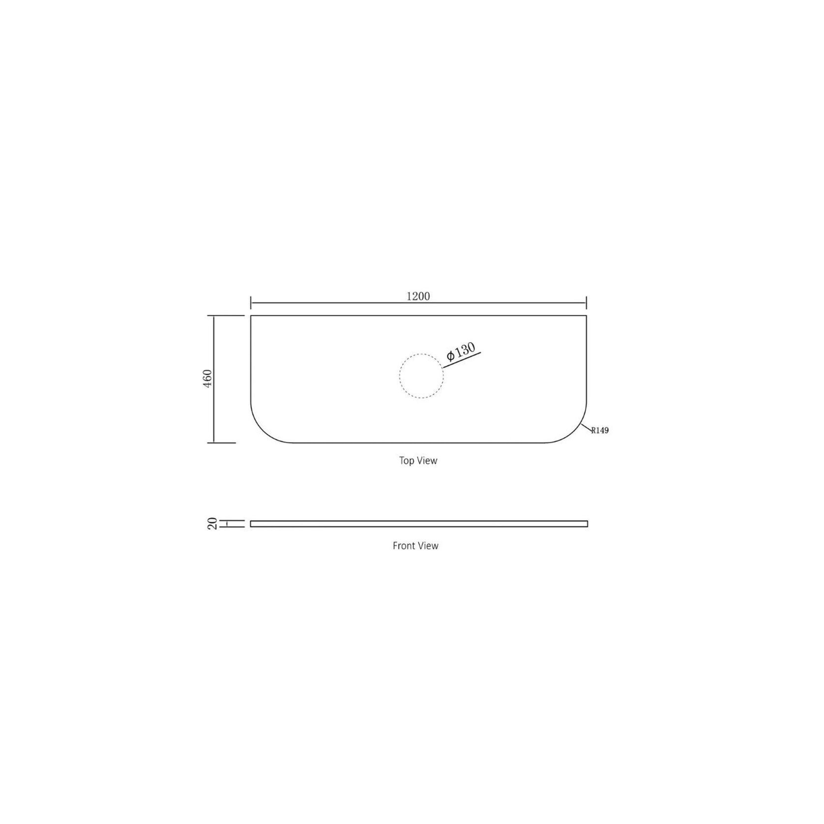 Otti Bondi Matte White Fluted 1200mm Curve Single Bowl Wall Hung Vanity gallery detail image