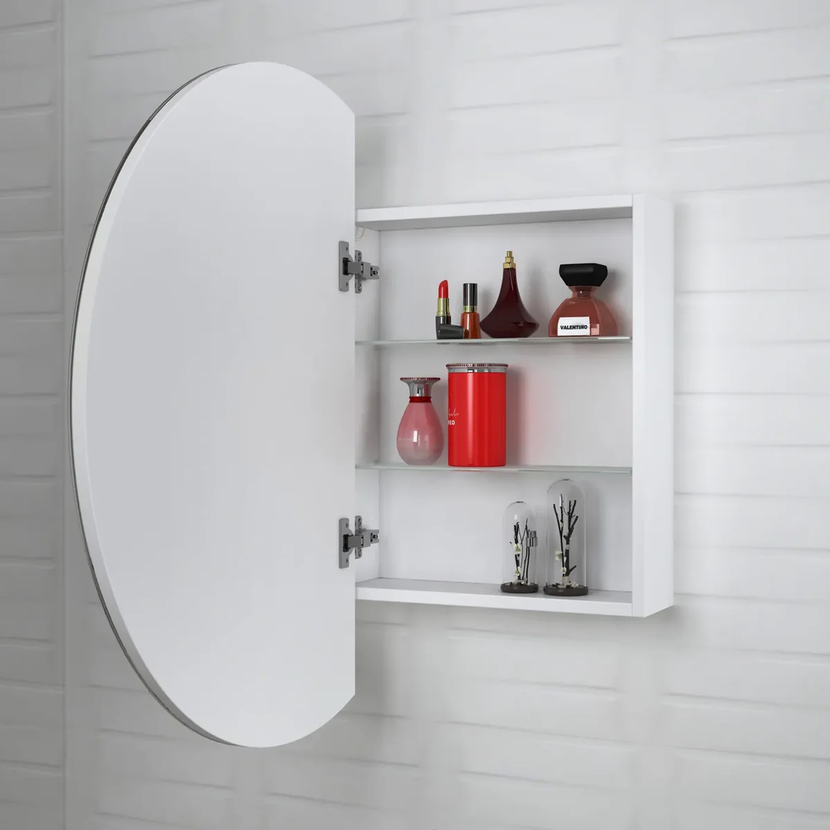 Otti London Matte White LED Shaving Cabinet 800mm gallery detail image