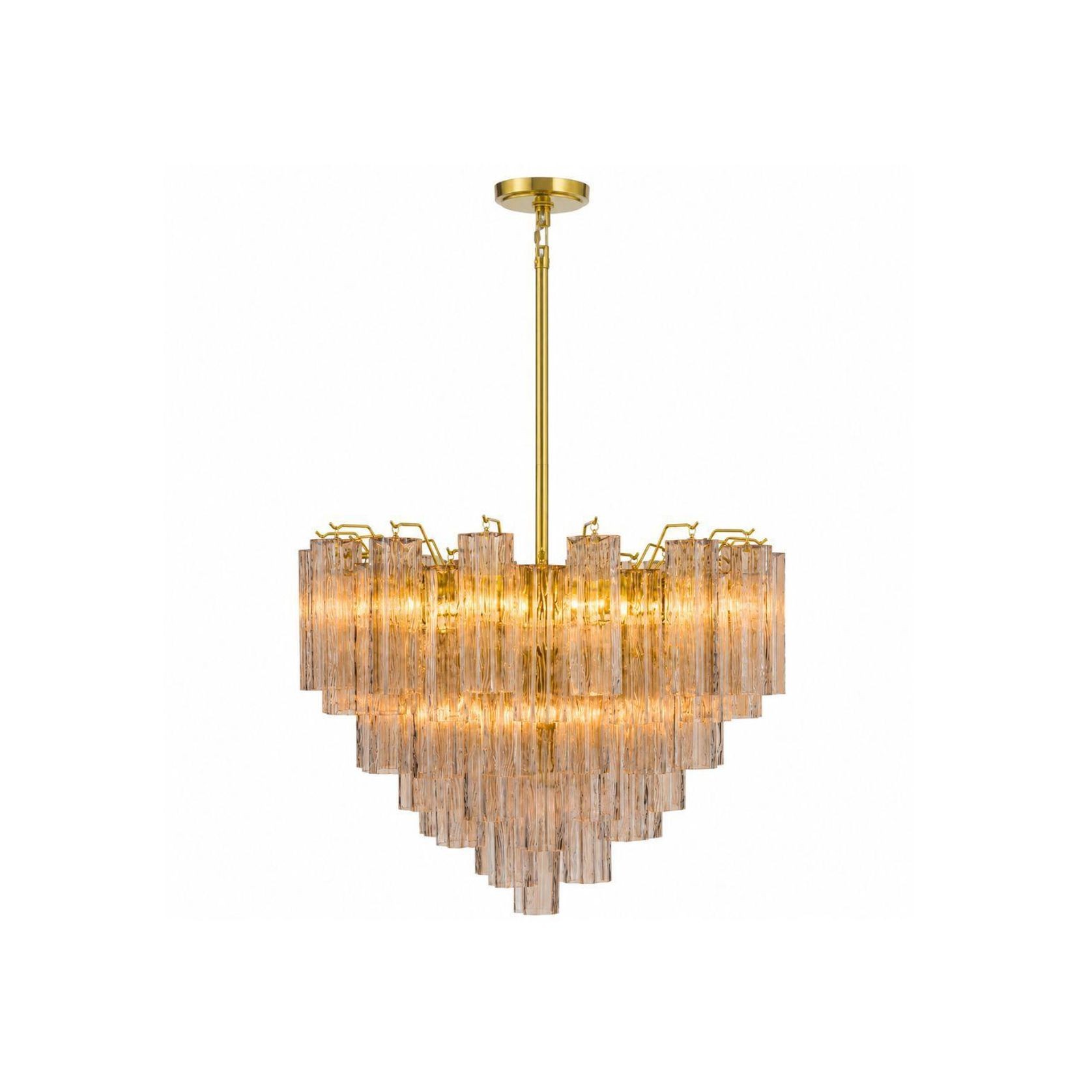 Odelle Collection - Ring Chandelier - Amber & Brass - W:68cm gallery detail image
