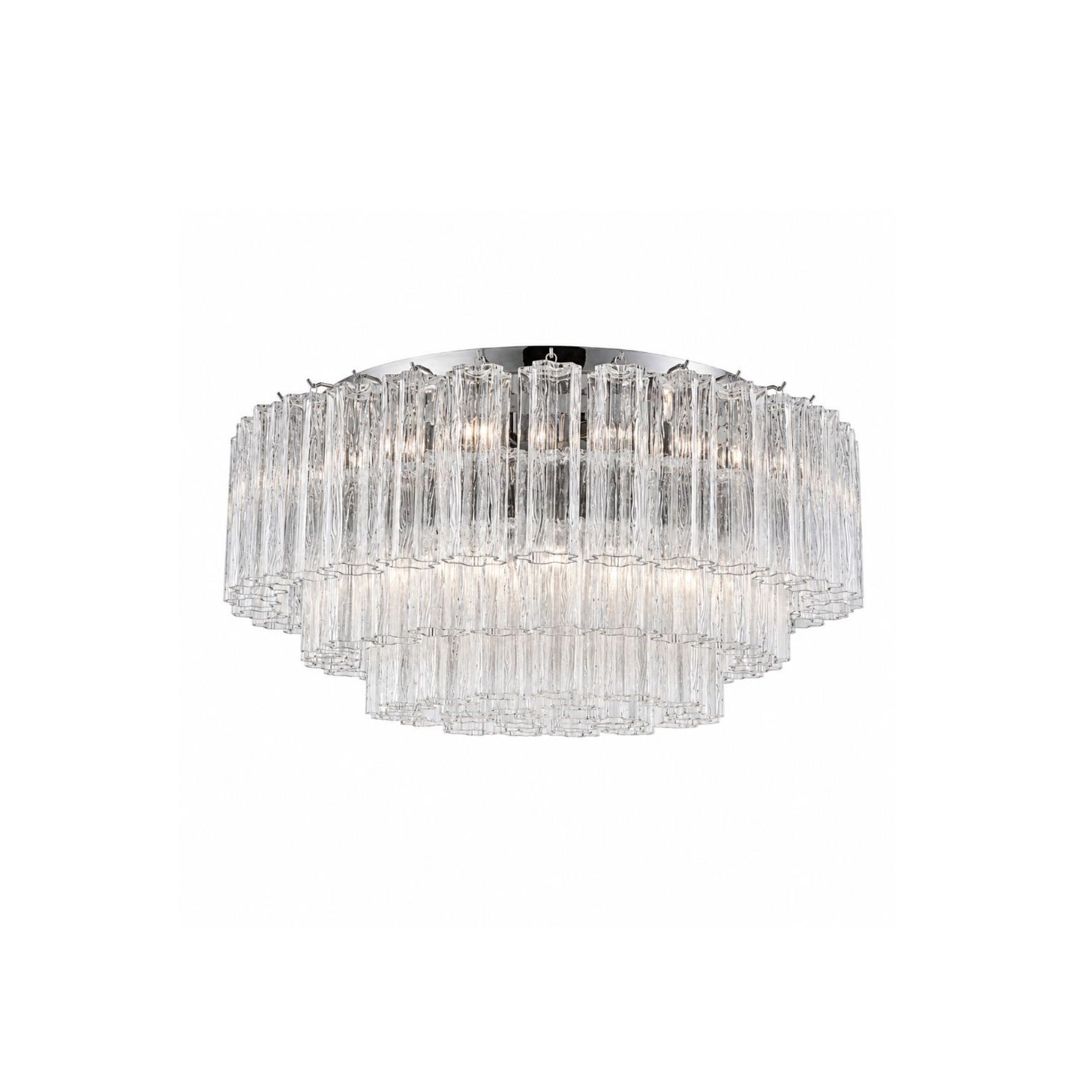 Odelle Collection - Flush Mount Chandelier - Clear & Chrome - W:80cm gallery detail image