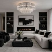 Odelle Collection - Flush Mount Chandelier - Clear & Chrome - W:80cm gallery detail image