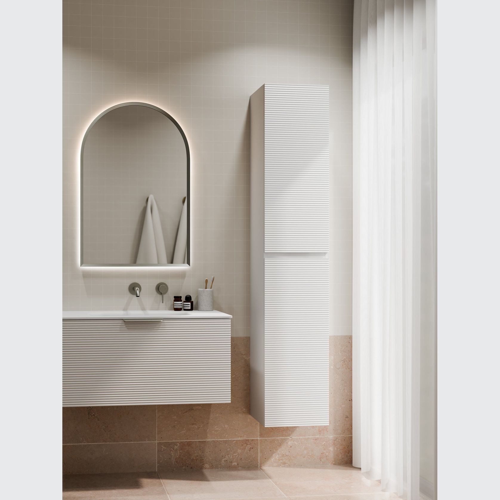 Lineare Tall Bathroom Cabinet | Orchard Front gallery detail image