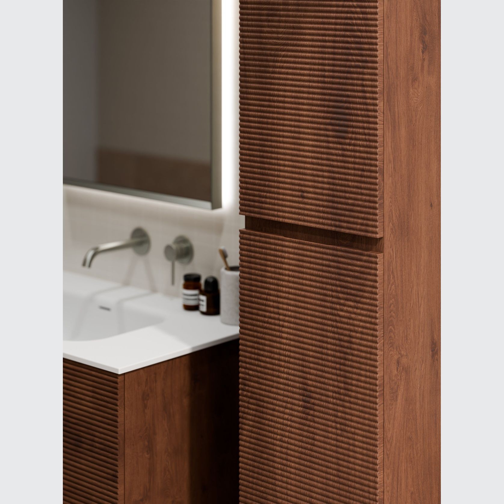 Lineare Tall Bathroom Cabinet | Orchard Front gallery detail image