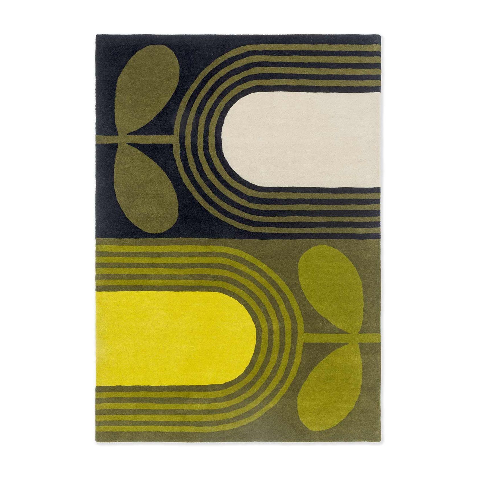 Orla Kiely Striped Tulip Rug - Seagrass | 100% Wool Designer Floor Rug gallery detail image