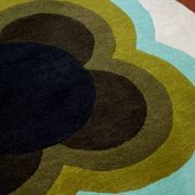 Orla Kiely Sunflower Rug - Olive | 100% Wool Round Floor Rug gallery detail image