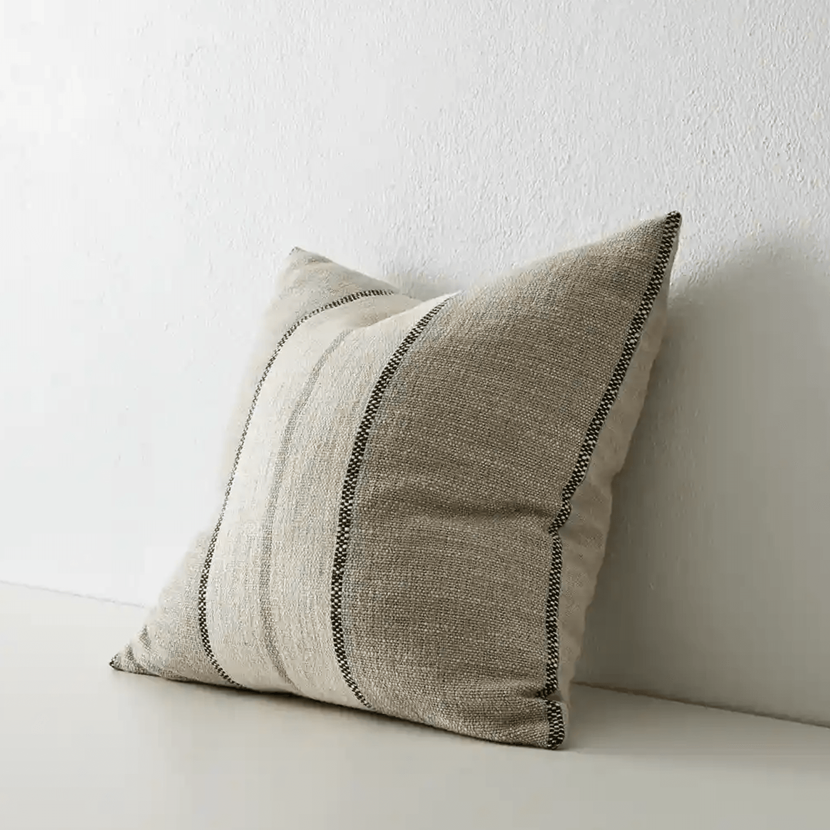 Weave Home Ottavio Cushion - Natural | Textured Stripe gallery detail image