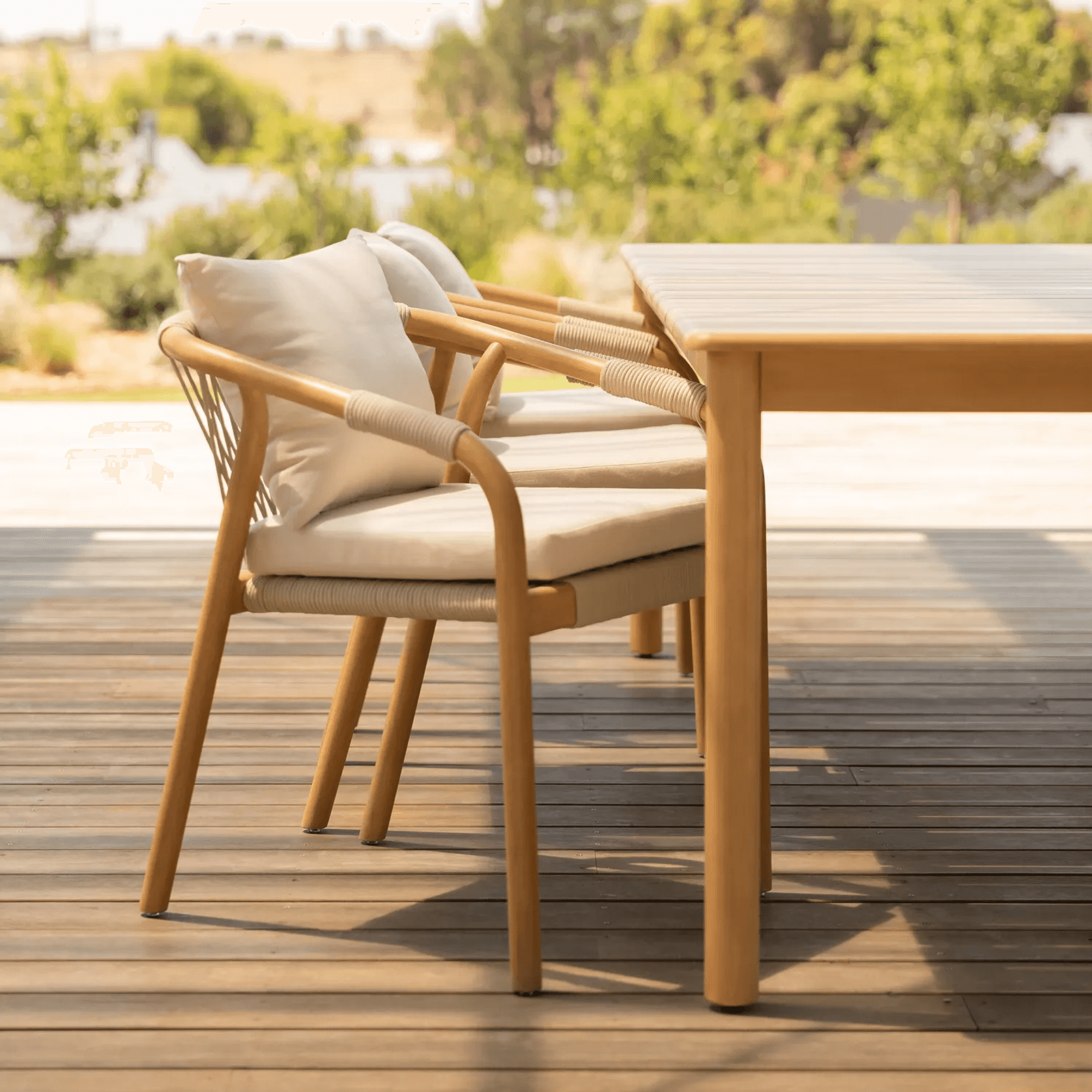 Burnett Outdoor Dining Chair - Eucalyptus / Beige gallery detail image